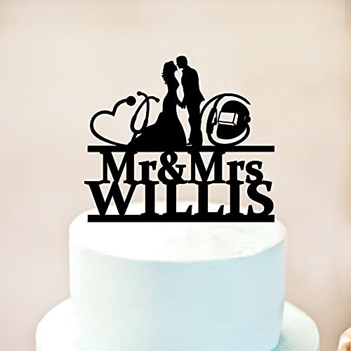 Custom Wedding Cake Topper - Personalized Mr & Mrs, Doctor, Nurse & Welder Cake Toppers for Bride & Groom | Perfect for Weddings, Anniversaries & Special Celebrations