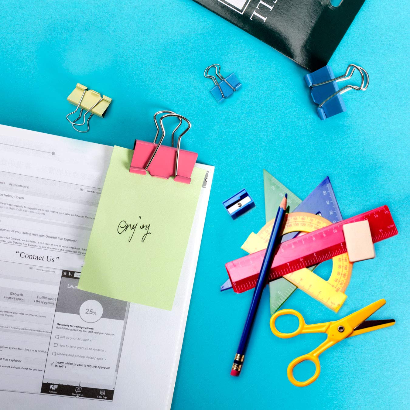 100 Pcs Binder Clips Assorted Sizes - Large, Medium, Small & Mini for Office, School & Home Organization | Perfect for Paper, Documents & Bulletin Boards