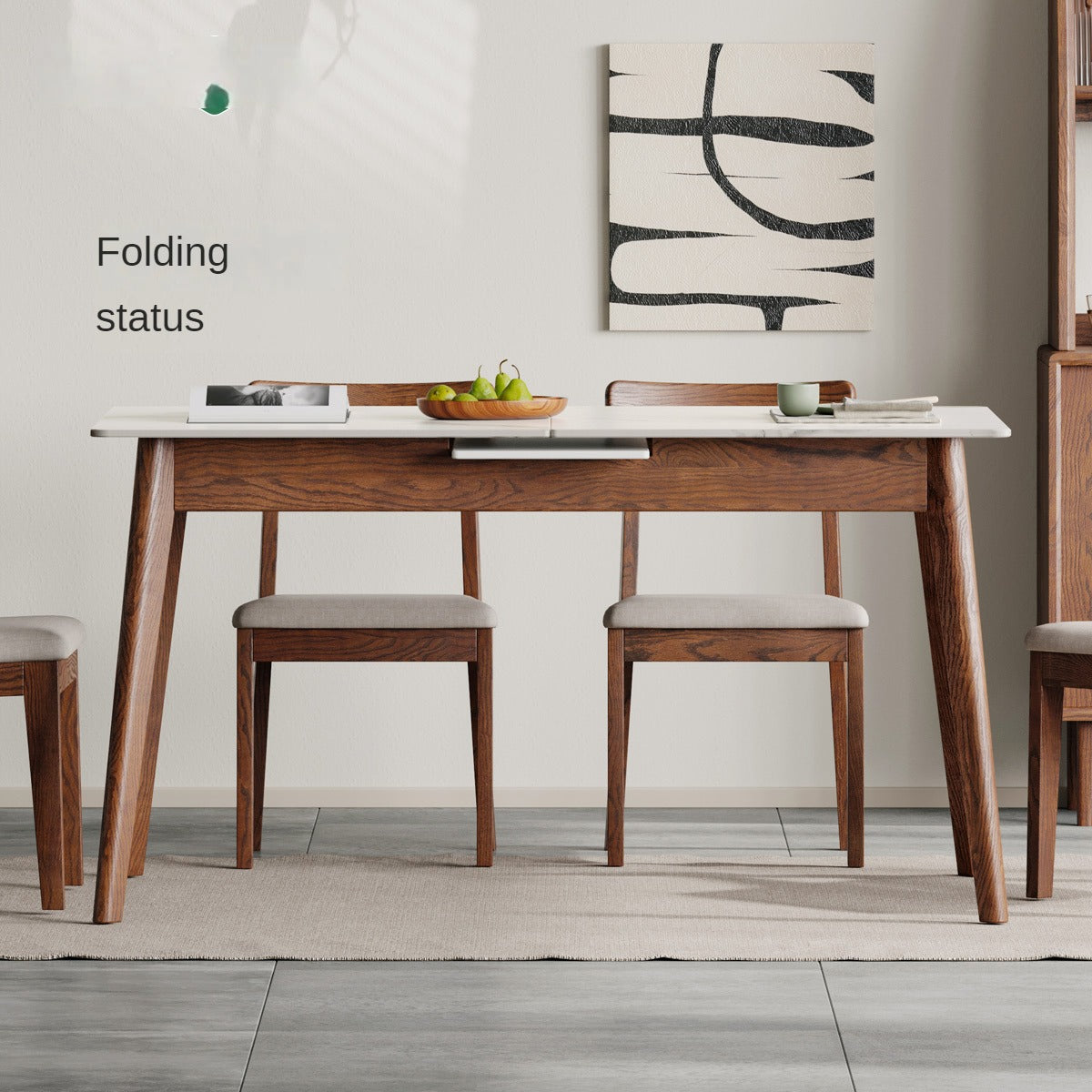 Solid Oak Wood Extendable Dining Table - Expandable Farmhouse Table for Kitchen, Dining Room & Small Spaces | Rustic Home Decor & Space-Saving Solution