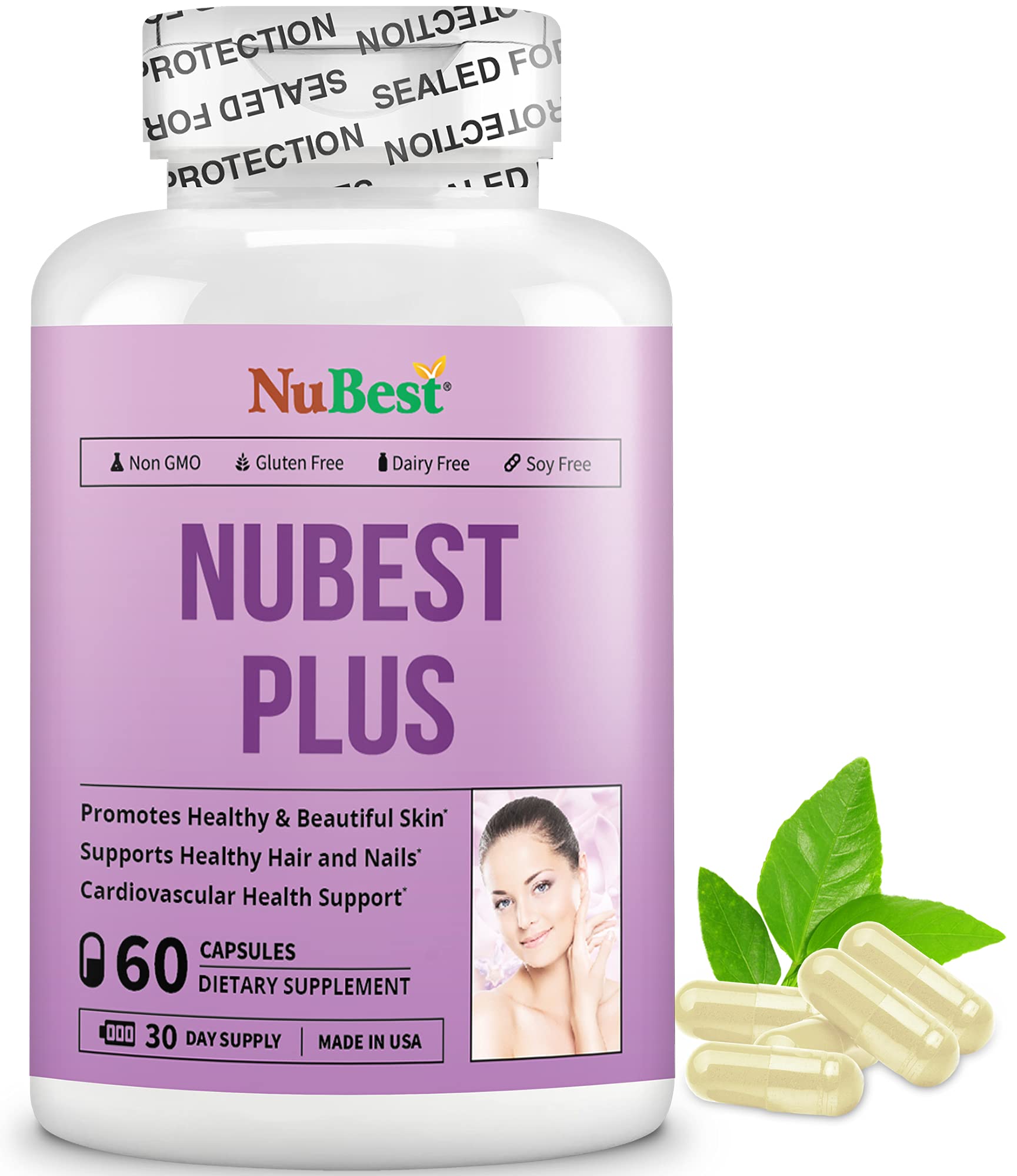 NuBest Plus Women's Multivitamin - Supports Immunity, Energy, Heart & Bone Health with Collagen, Biotin, CoQ10, Vitamins A, C, B & E - 60 Capsules for Daily Wellness & Active Lifestyle