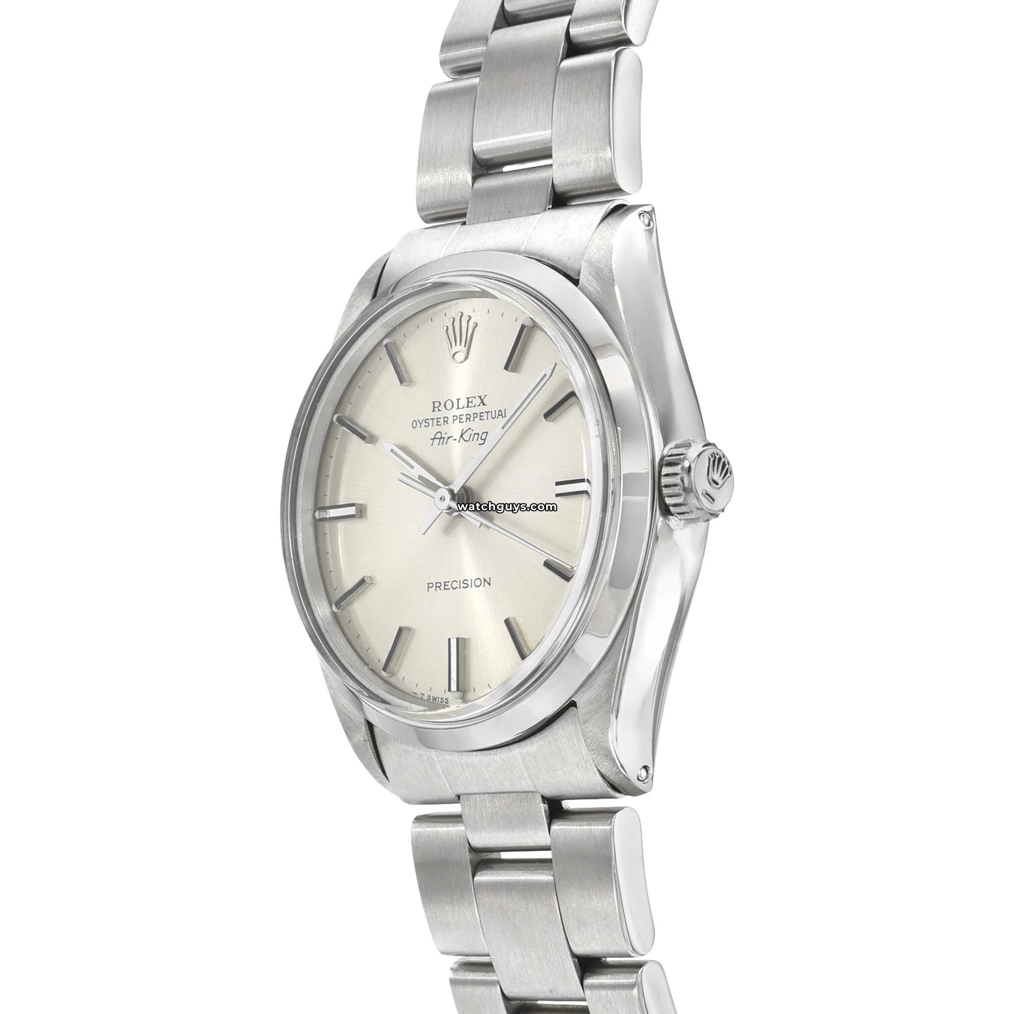 Authentic Rolex Air King 5500 Silver Dial Men's Watch - Luxury Vintage Timepiece for Business, Formal & Special Occasions