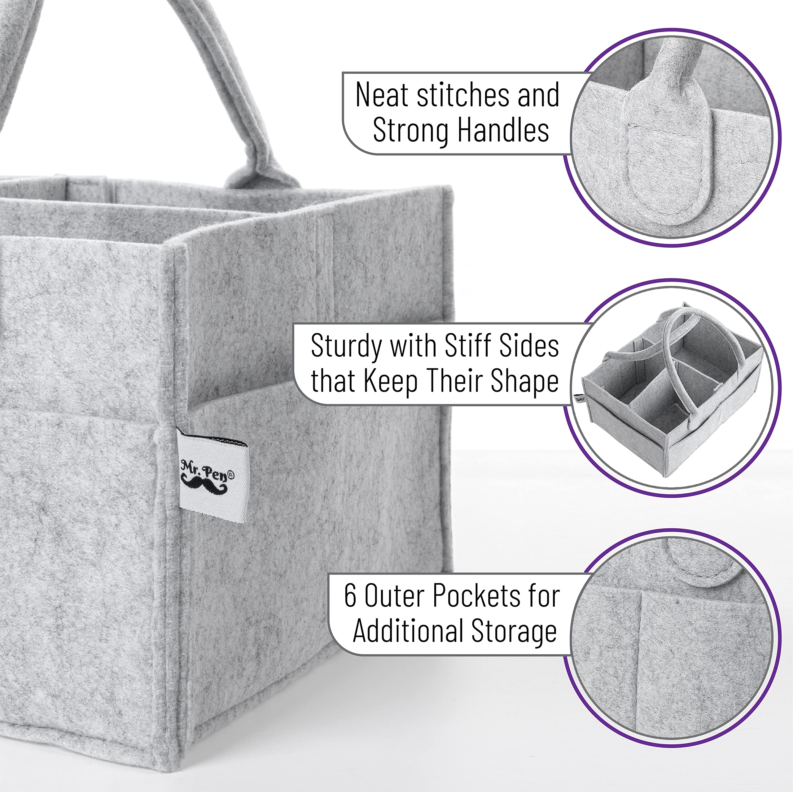 Mr. Pen Baby Diaper Caddy Organizer - Portable Diaper Storage for Nursery, Car & Travel - Perfect for Changing Table, Diaper Bag & On-the-Go Parents