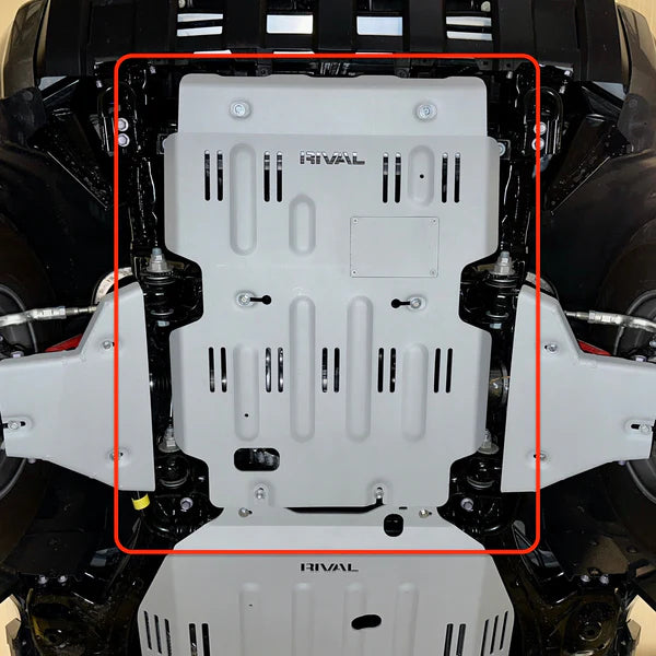 RIVAL 4X4 Heavy Duty Aluminum Engine Skid Plate for 2024+ Toyota Tacoma, Land Cruiser 250 & 2025+ 4Runner - Off-Road Protection for Rock Crawling & Trail Adventures