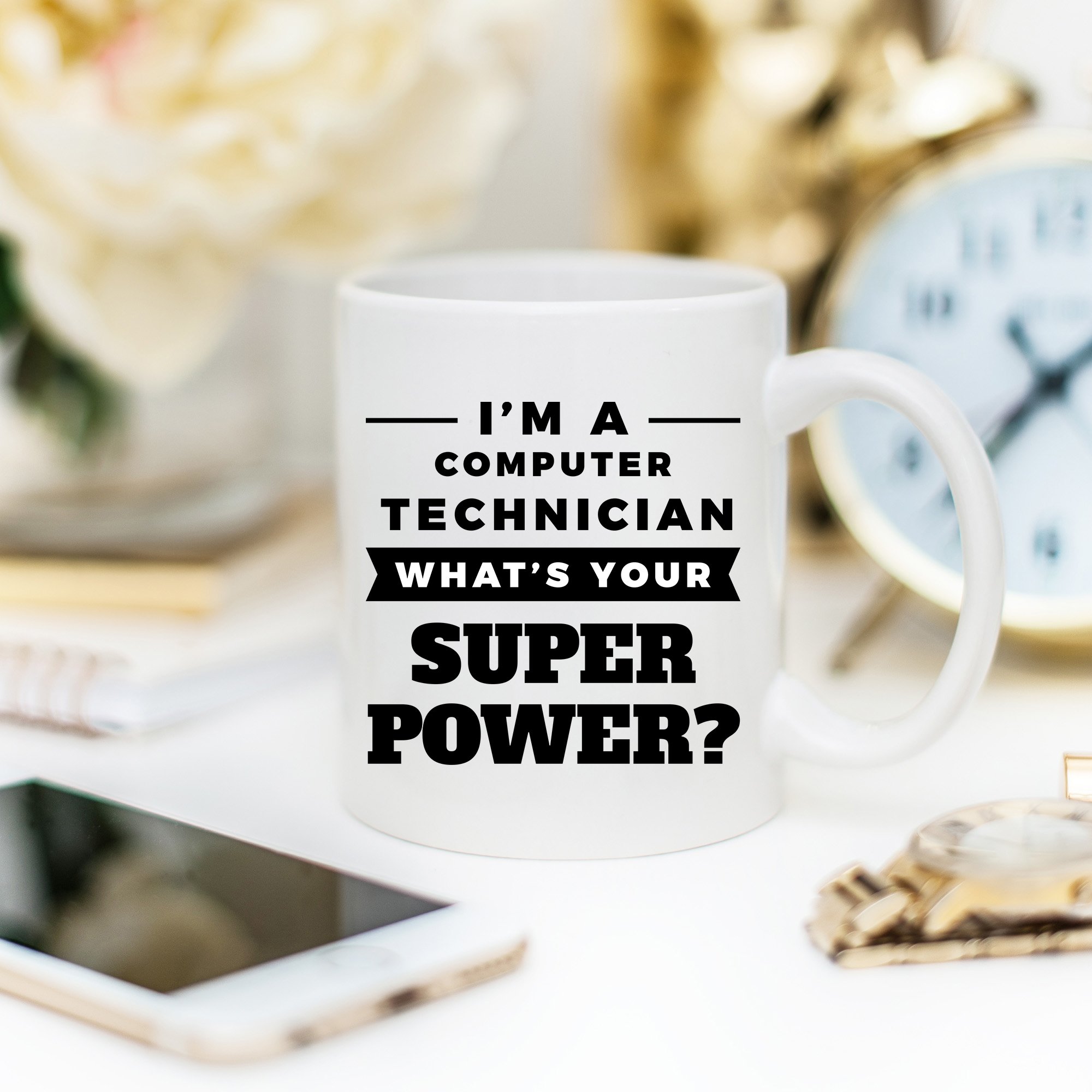 Funny Computer Technician Coffee Mug - 11oz Ceramic Cup for IT Professionals | Perfect Gift for Tech Support, Programmers & Engineers | Office, Home & Work Use
