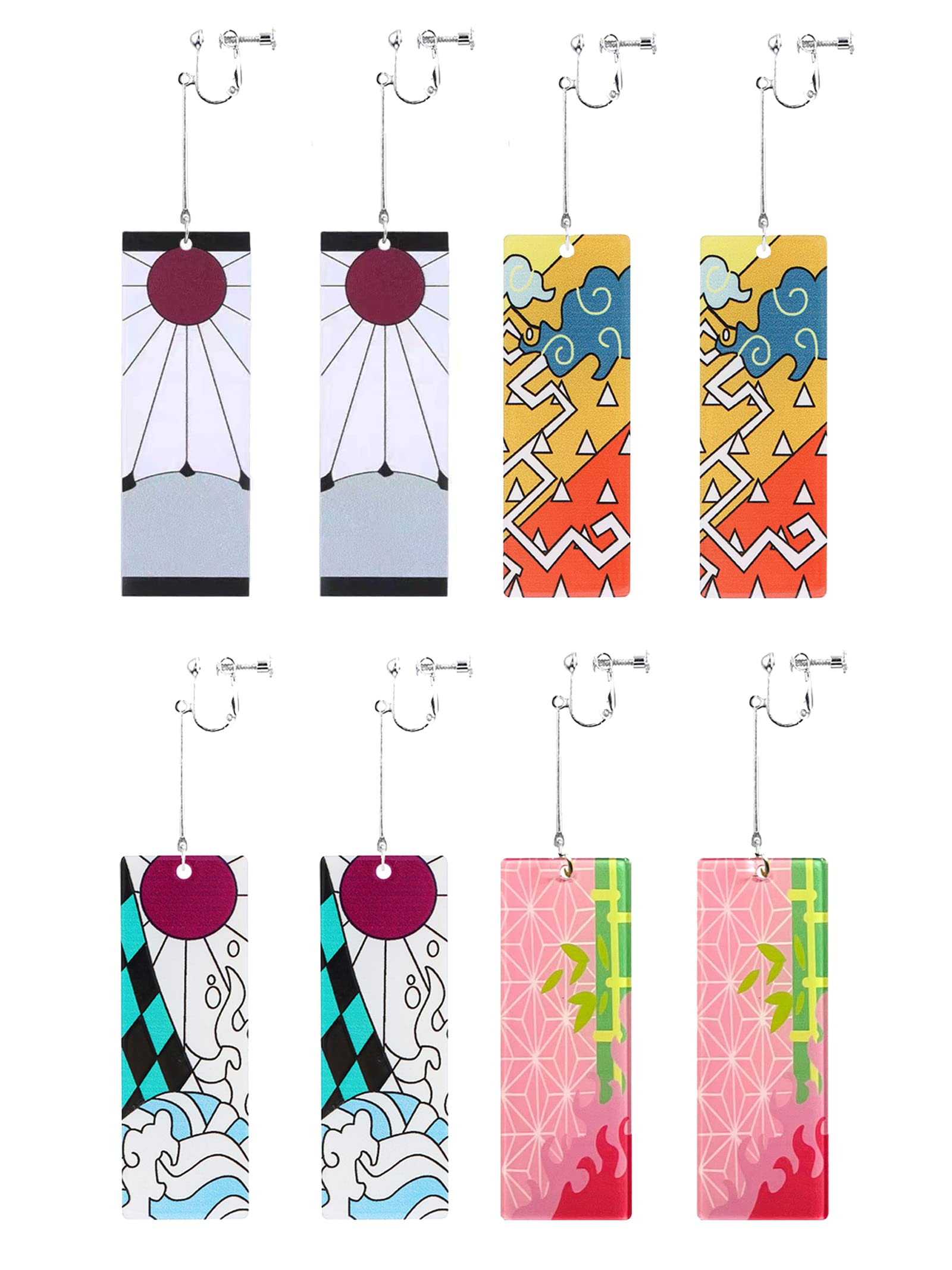 Tanjiro Kamado Demon Slayer Earrings for Women & Men - Kimetsu No Yaiba Anime Cosplay Jewelry, Dangle Drop Earrings - Perfect Gift for Anime Fans, Christmas Present for Girls (Great for Cosplay Events, Conventions & Daily Wear)