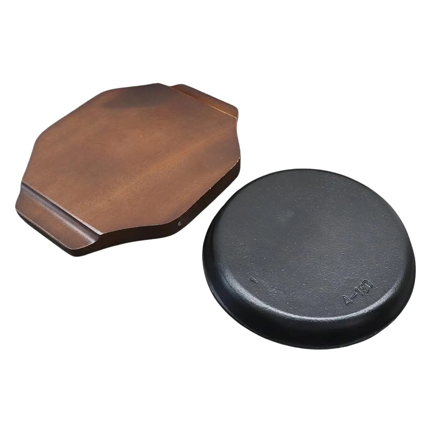 Premium Asahi Chuzo Cast Iron Round Grill Sizzler Platter - Authentic Japanese Teppanyaki & Hibachi Cooking Plate for Steak, Seafood & Vegetables - Perfect for Home BBQ, Camping & Outdoor Dining