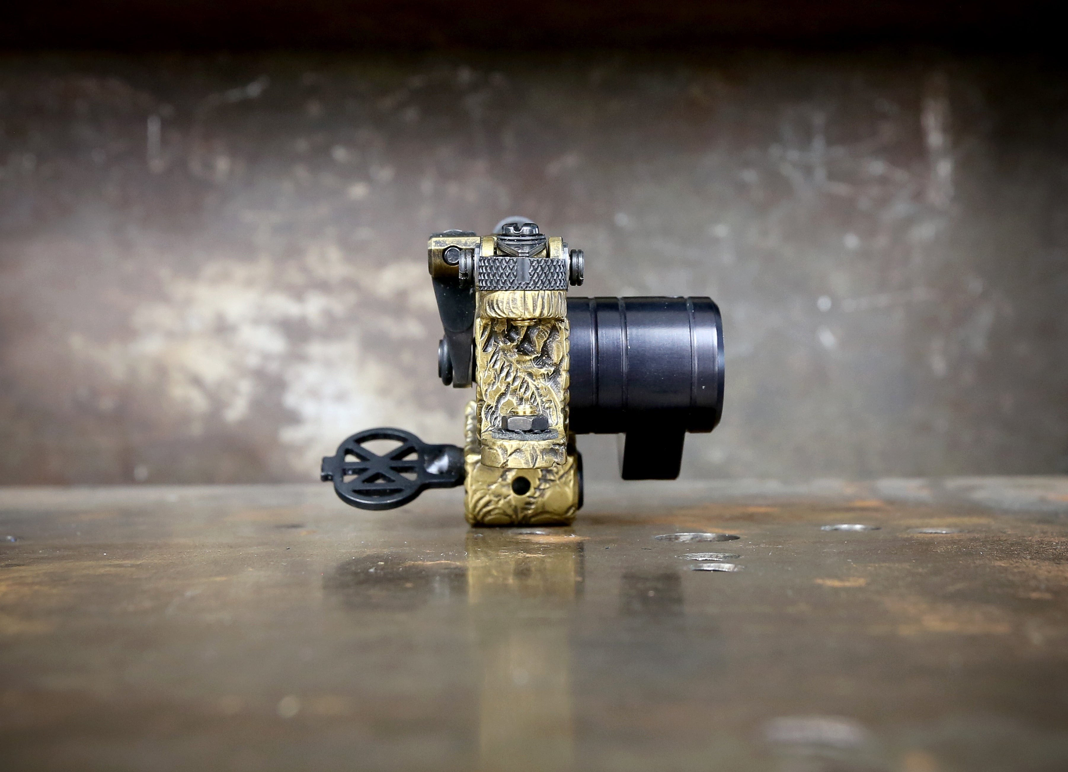 Limited Edition Aaron Cain X Dan Kubin Biomech Brass V3/23 Sidewinder RCA Cable - Premium Audio Connector for Home Theater, Studio Equipment & Hi-Fi Systems