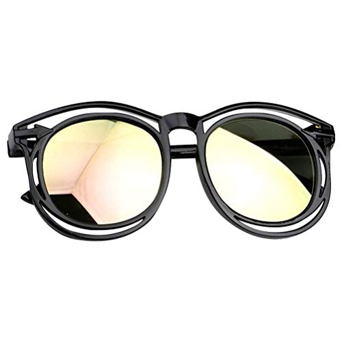 KESYOO Kids Sunglasses - Stylish Colorful Mirror Glasses for Children (Transparent/Green) - Perfect for Outdoor Play & Sun Protection