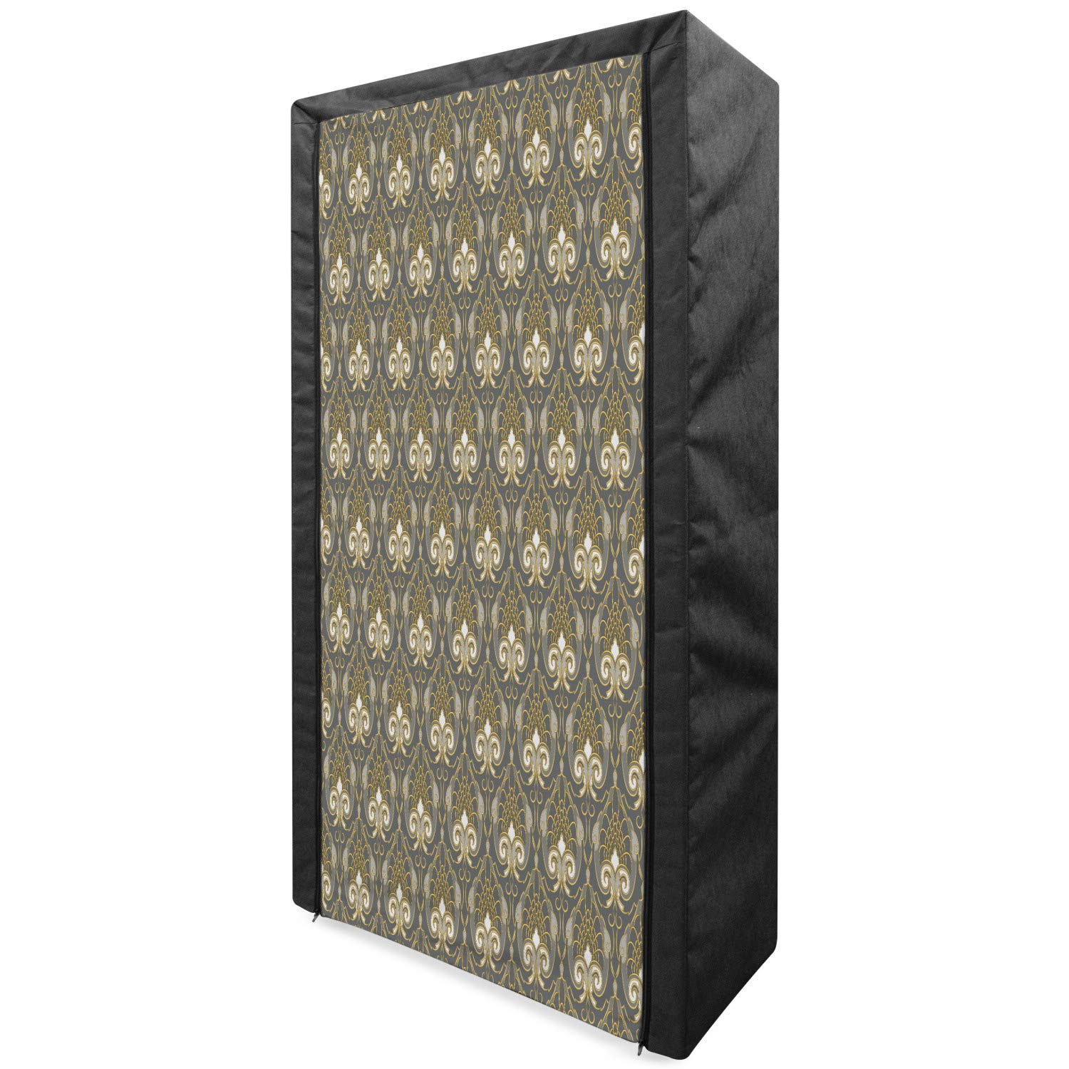 Vintage Portable Fabric Wardrobe with Traditional Classic Ornaments - 33.5