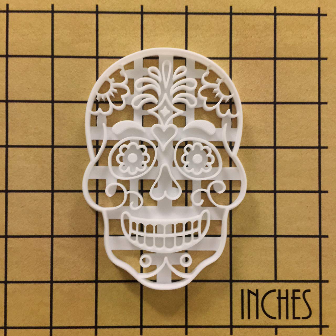 Floral Skull Day of the Dead Cookie Cutter - 1 Piece Sugar Skull Baking Tool for Halloween, Dia de los Muertos Decorations & Themed Parties - Perfect for Cookies, Fondant, and DIY Crafts