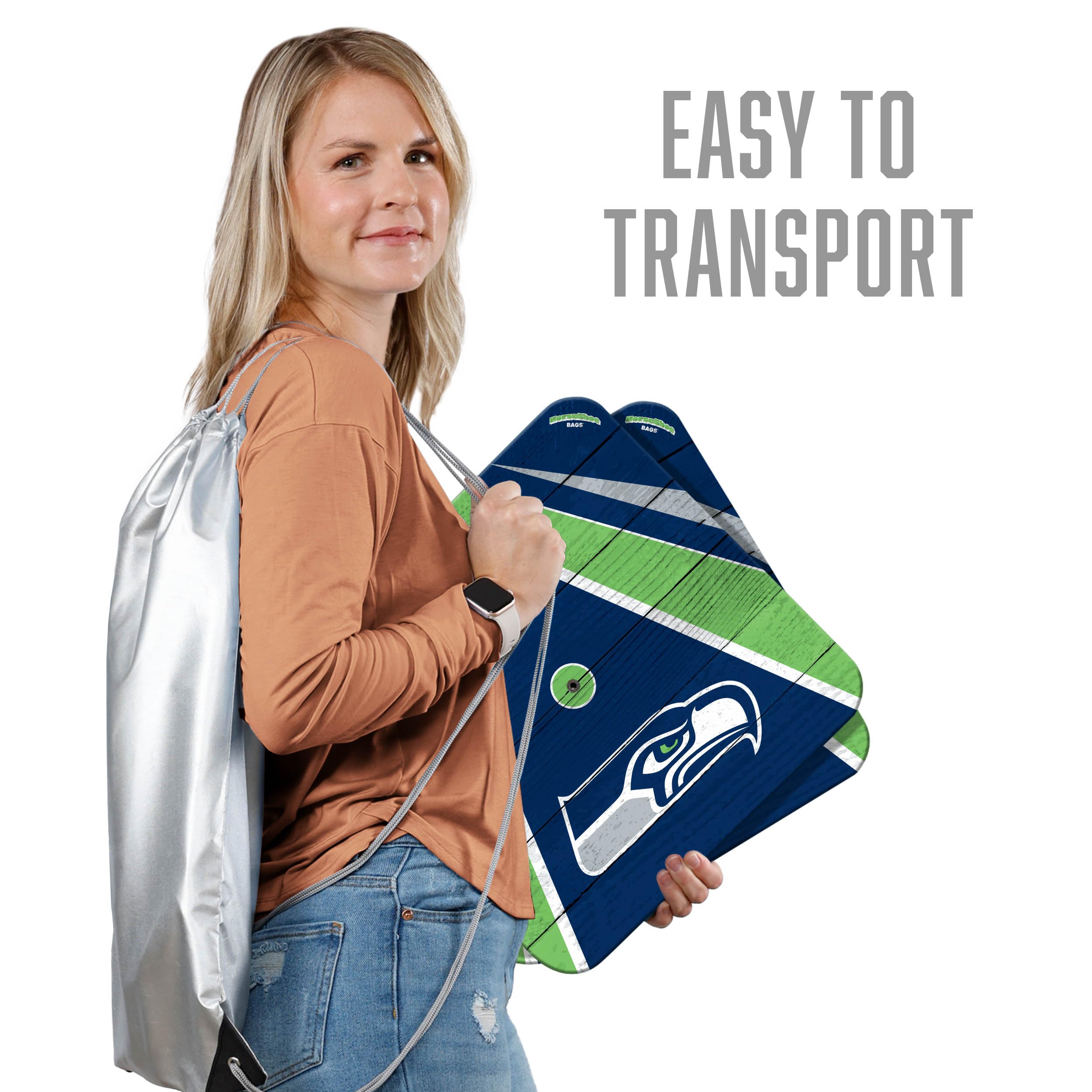 YouTheFan NFL Seattle Seahawks Horseshoe Bags - Officially Licensed Football Team Tote & Grocery Bag - Perfect for Game Day, Shopping & Beach Outings