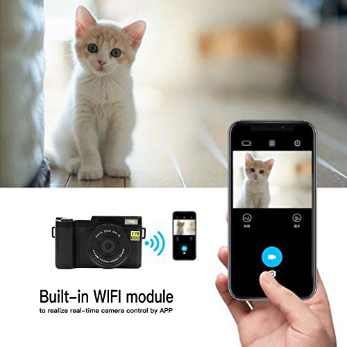 30MP UHD Digital Camera with 3-Inch Flip Screen - WiFi & USB 2.0 Vlogging Camera for YouTube, Travel & Family Events - Best Gift for Kids, Teens & Beginners (Black)