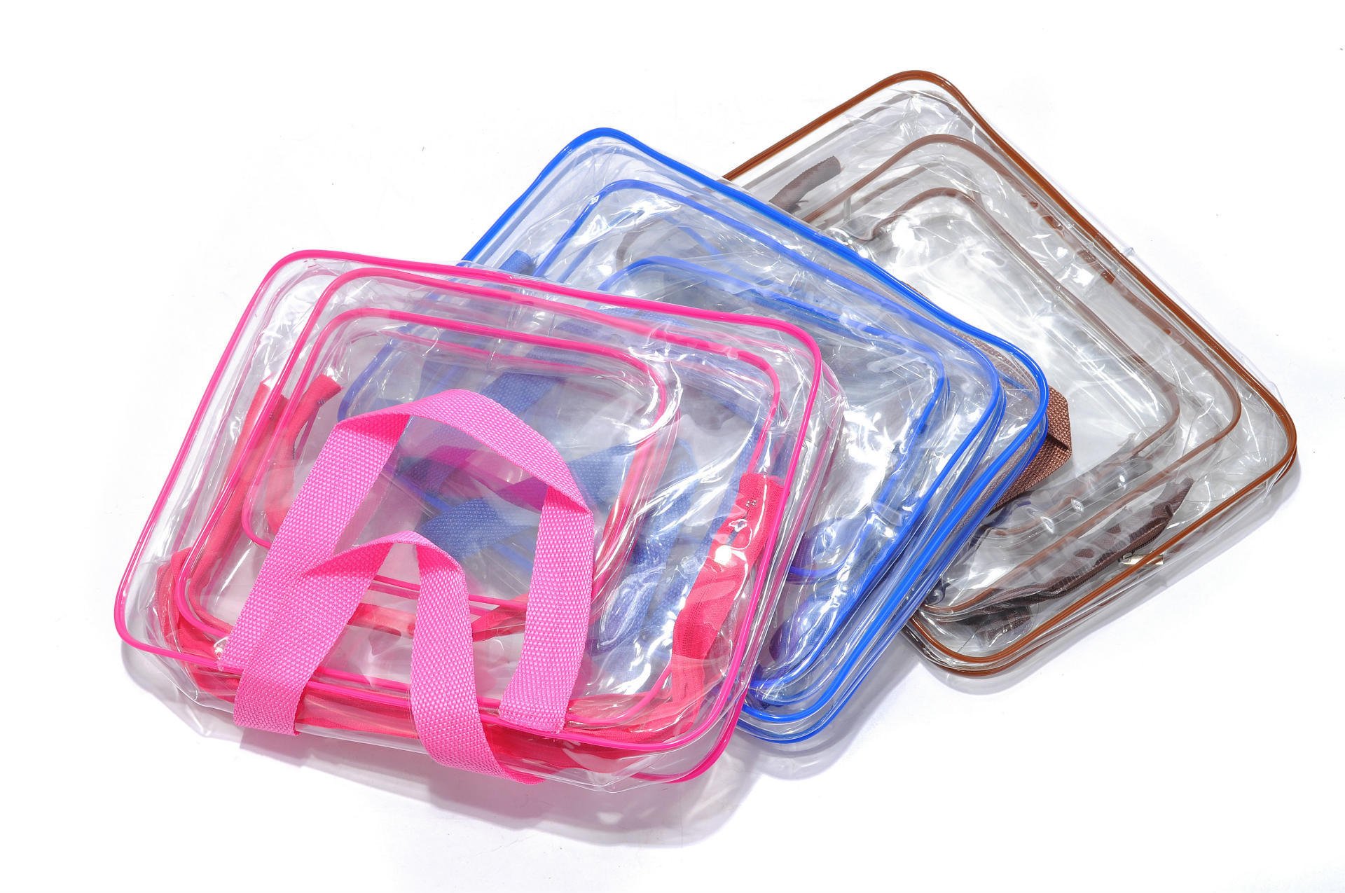 Clear PVC Travel Toiletry Bag - 3-in-1 Waterproof Makeup Organizer with Brush Holder for Men & Women | Perfect for Carry-On, Business Trips & Bathroom Organization