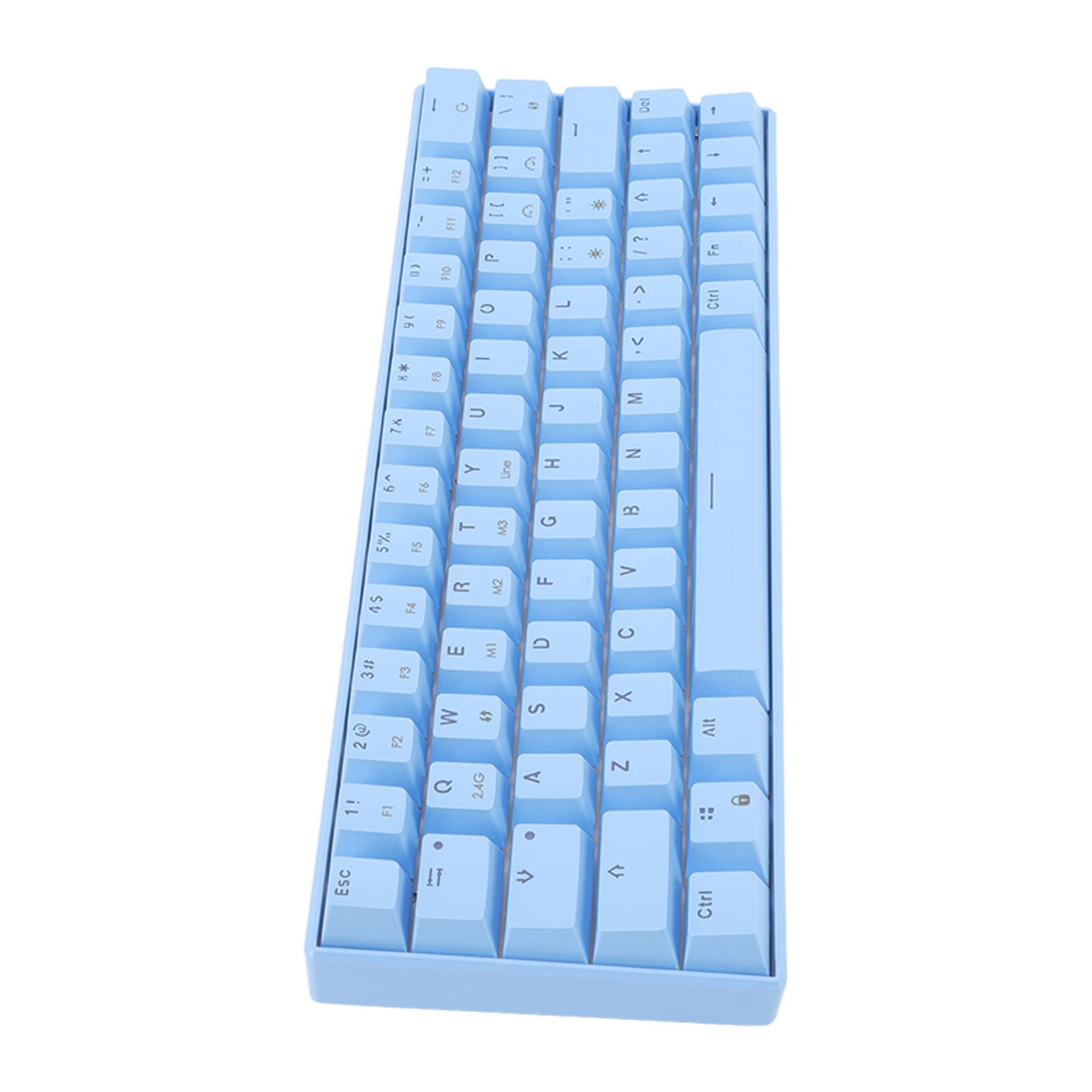 ASHATA 64-Key Wireless Mechanical Gaming Keyboard - 2.4G & USB-C Wired, Rechargeable Battery, Ergonomic Design with Blue Switches for PC & Desktop Gamers | Perfect for FPS, MOBA & Office Work