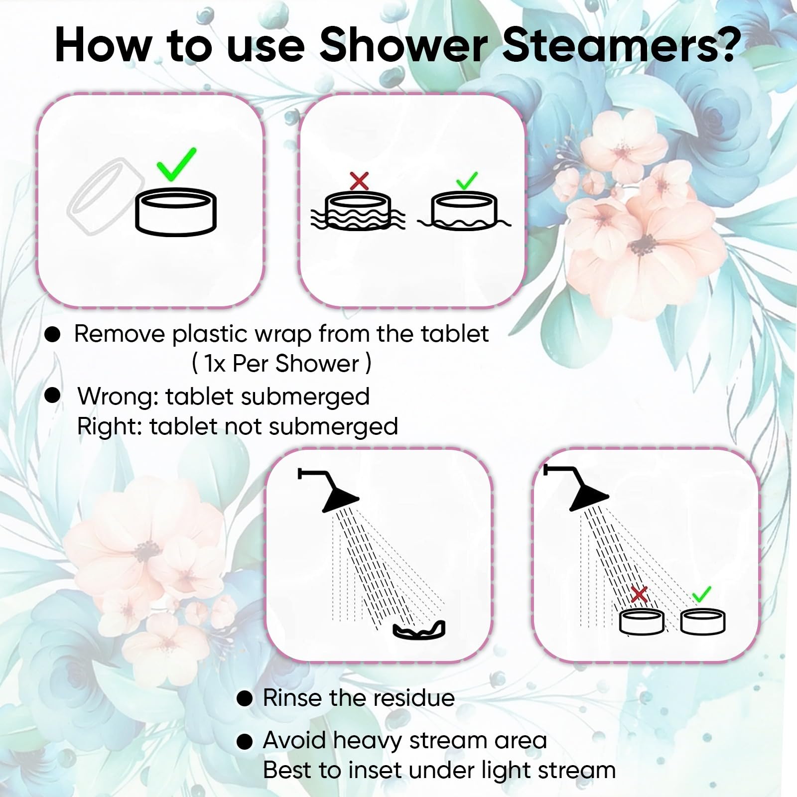 Aromatherapy Shower Steamers with Essential Oils - 8 Pack Relaxing Shower Bombs with Tray, Spa Gift Set for Women, Self Care & Stress Relief - Perfect for Bath Time, Home Spa & Relaxation Therapy