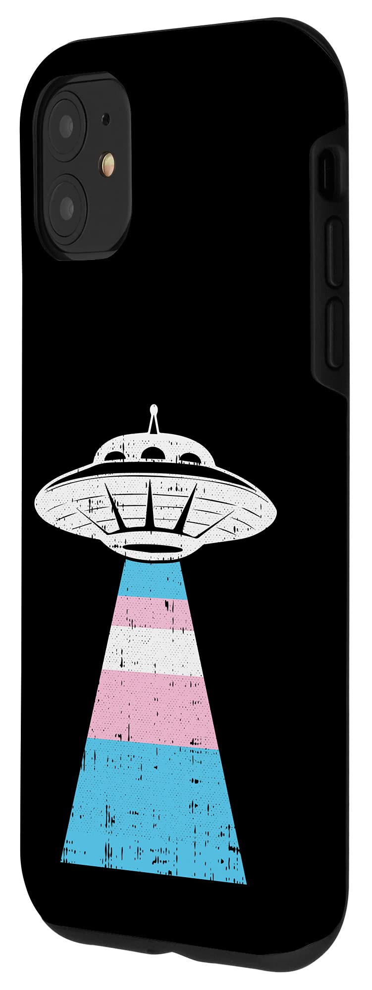 iPhone 11 Case - Alien UFO & LGBT Pride Design - Transgender Rainbow Support - Durable Protective Cover for Everyday Use & Pride Events