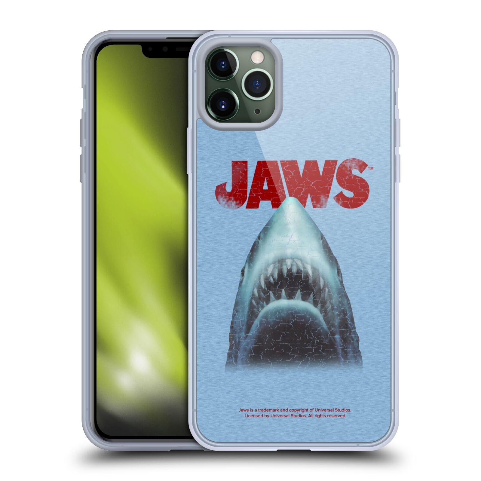 Officially Licensed Jaws Grunge Art Soft Gel Case for Apple iPhone 11 Pro Max - Durable Protective Phone Cover with Unique Movie Design, Perfect for Fans and Everyday Use