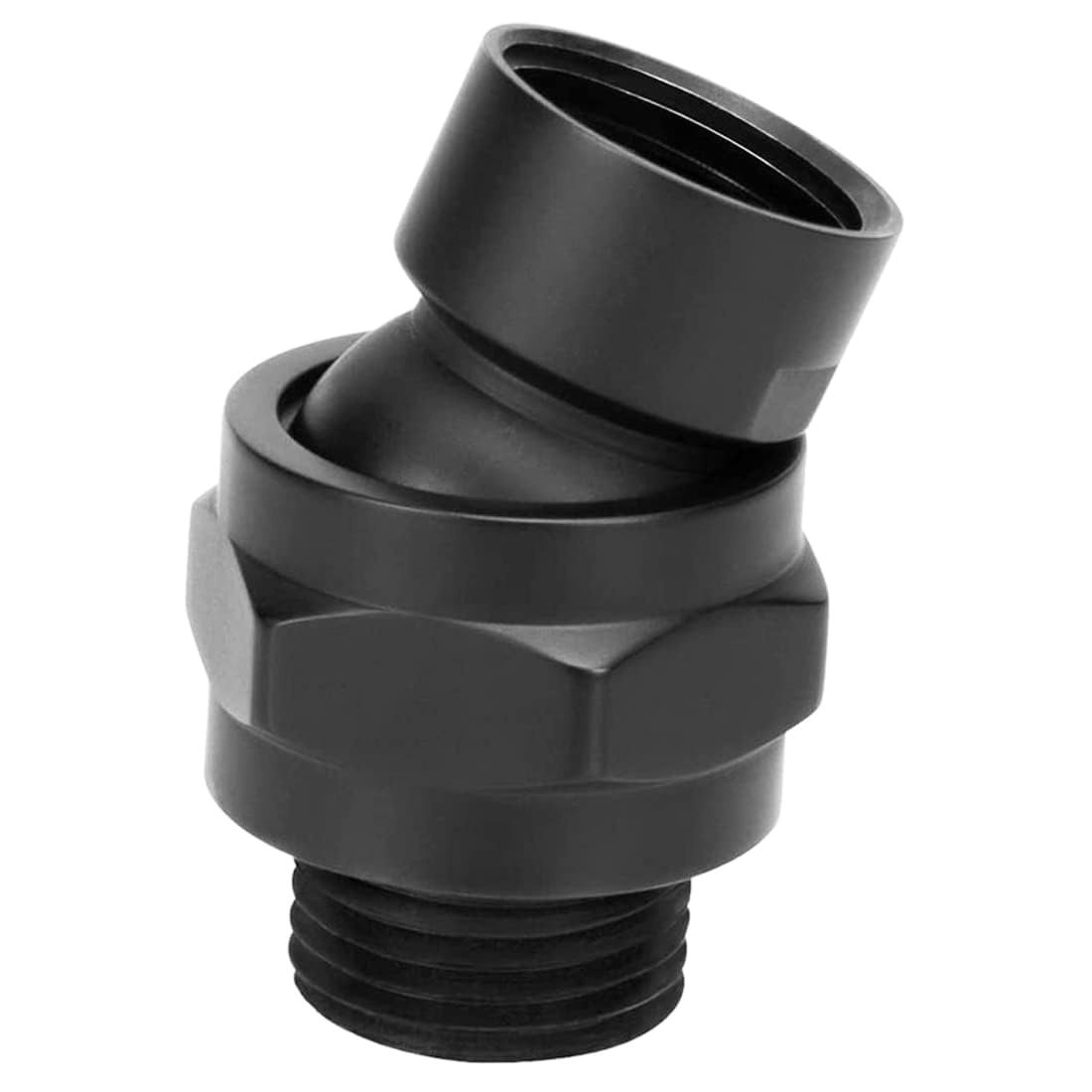 ZESE Universal 360° Rotatable Shower Head Swivel Ball Adapter - Matte Black Shower Arm Extension for Adjustable Bathroom & RV Use