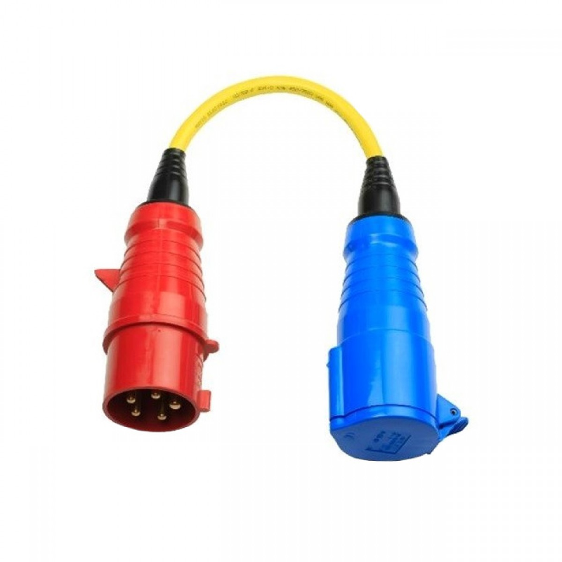 Victron Energy 32A 3-Phase to Single Phase Adapter Cord with CEE Plug 5P & CEE Coupling 3P - Perfect for Marine, RV, and Off-Grid Power Systems