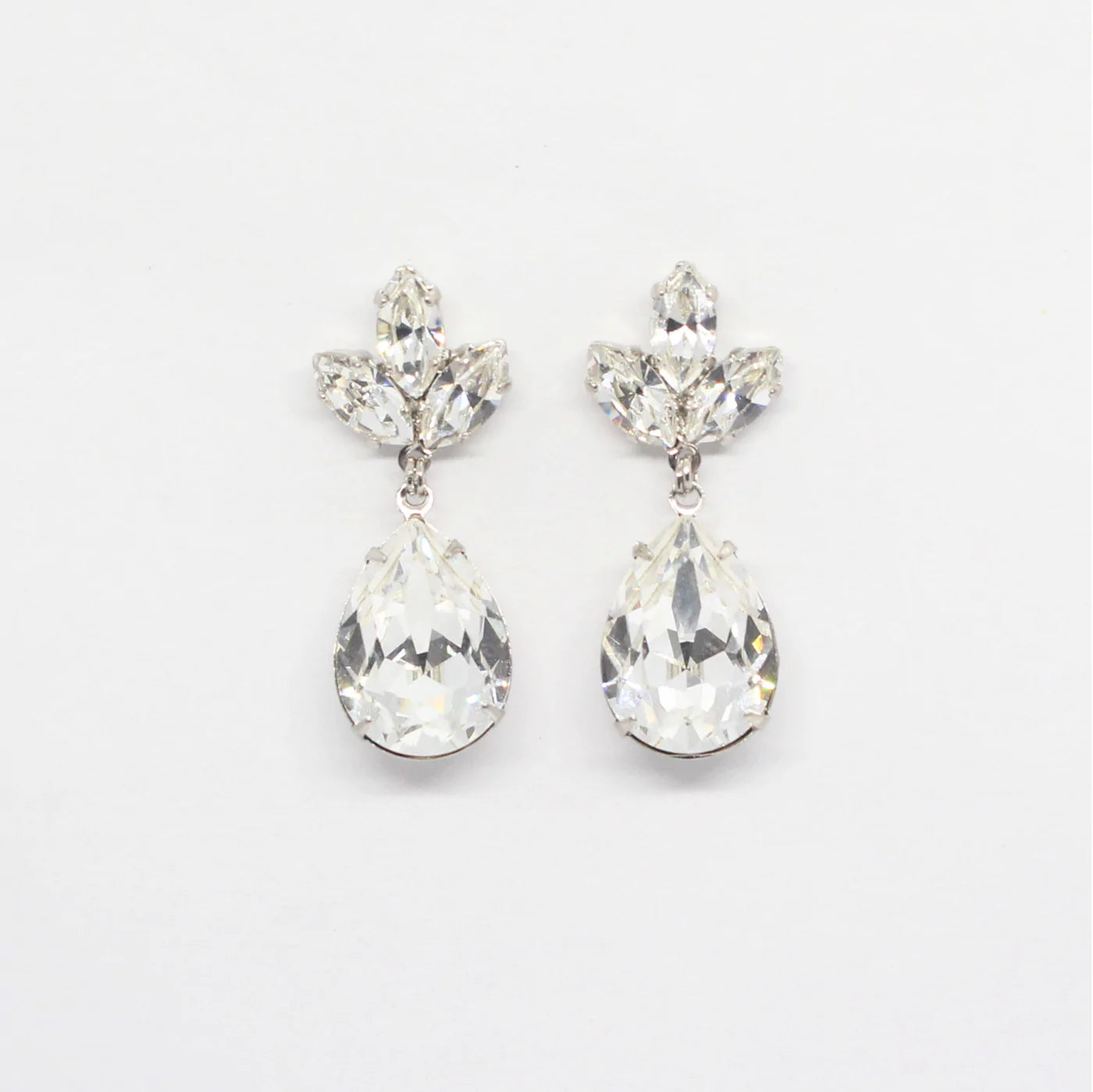 Anastasia Silver Crystal Bridal Drop Earrings – Elegant Wedding Jewelry for Brides, Bridesmaids & Formal Events | Perfect for Weddings, Prom & Evening Occasions