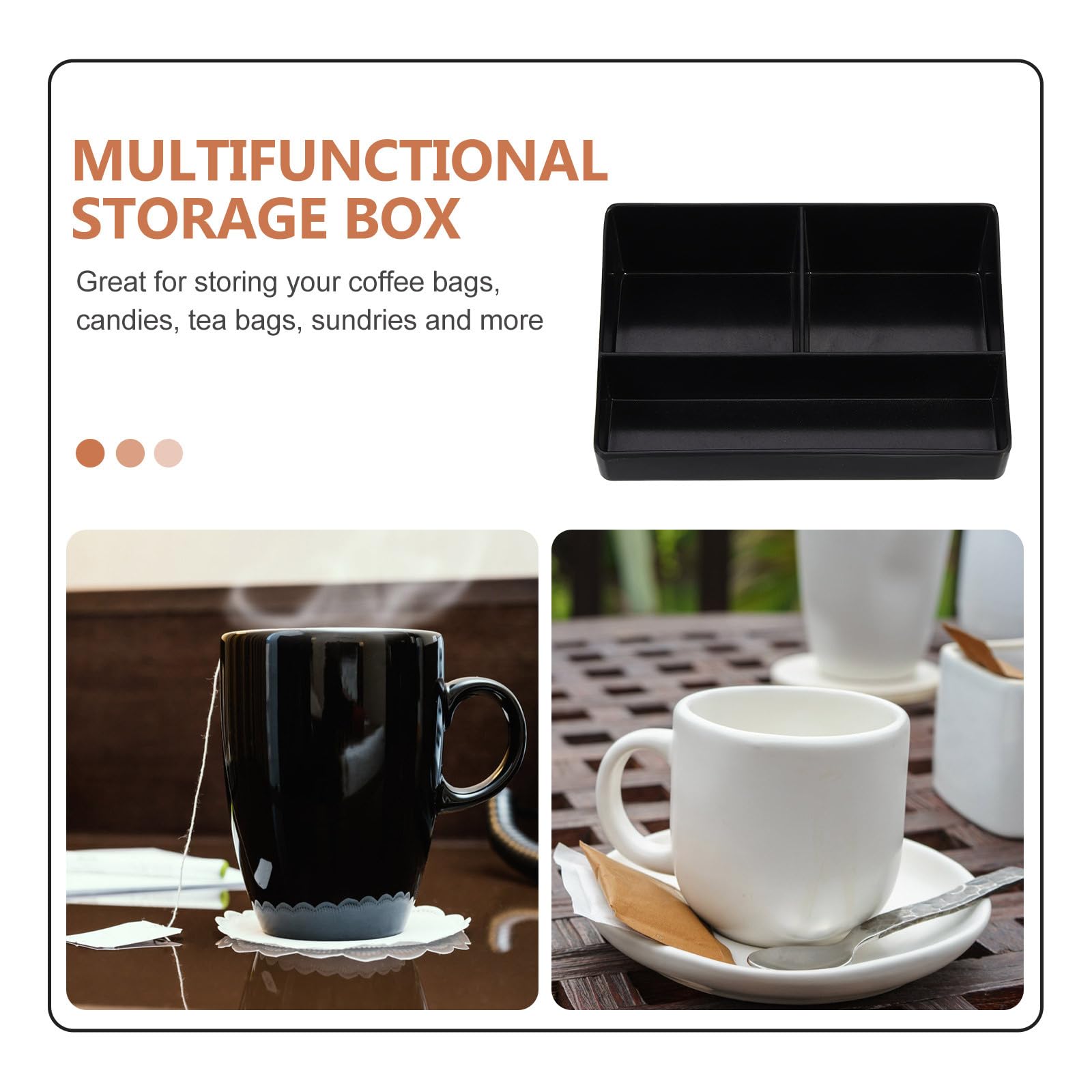 3-Tier Coffee Station Organizer - Condiment & Accessories Tray for Sugar Packets, Tea Bags & Coffee Pods | Perfect for Home Kitchen, Office Breakroom & Coffee Shop Organization