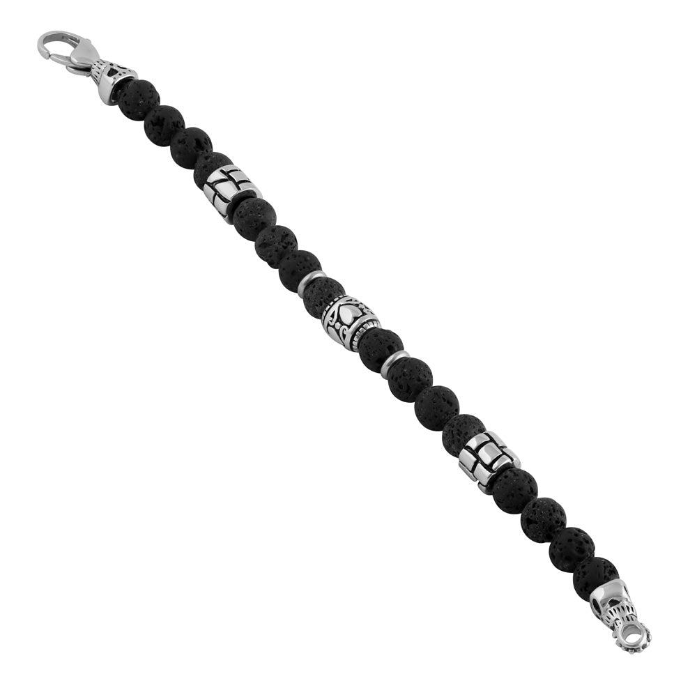 Stainless Steel Bracelet with Black Druzy Beads - Elegant Jewelry for Women, Durable & Hypoallergenic - Perfect for Everyday Wear, Gifts & Special Occasions