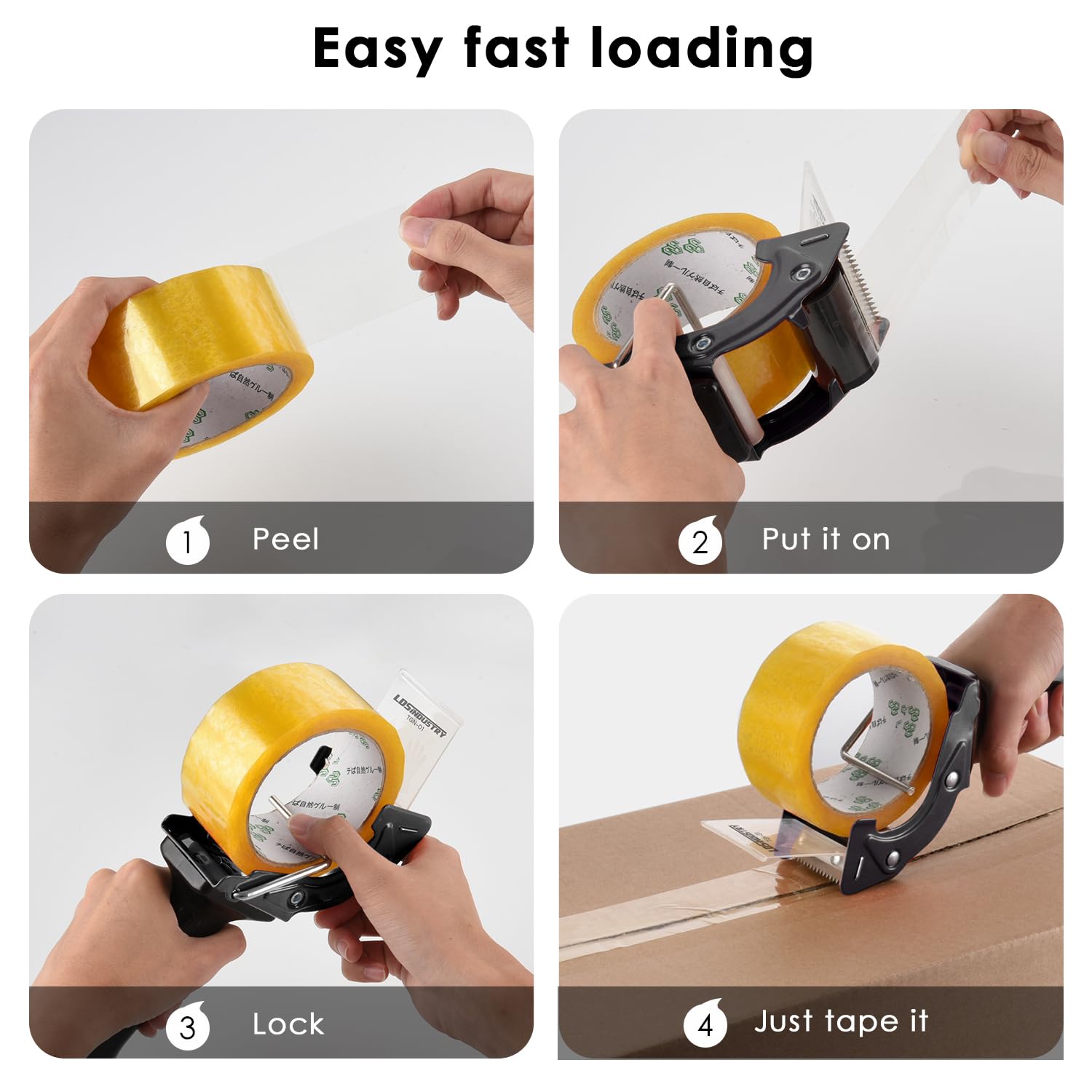 Heavy Duty 2 Inch (50mm) Packing Tape Dispenser Gun with Tape & Extra Blade - Lightweight Ergonomic Design for Carton, Box Sealing & Packaging - Industrial Handheld Tape Cutter (Pink) - Perfect for Warehouse, Shipping & Moving Supplies