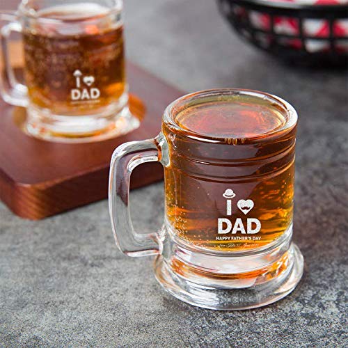Personalized Happy Father's Day Maritime Shot Glass - Engraved Whiskey Glass for Dad, Boat Lover Gift - Perfect for Nautical Themed Parties & Father's Day Celebrations
