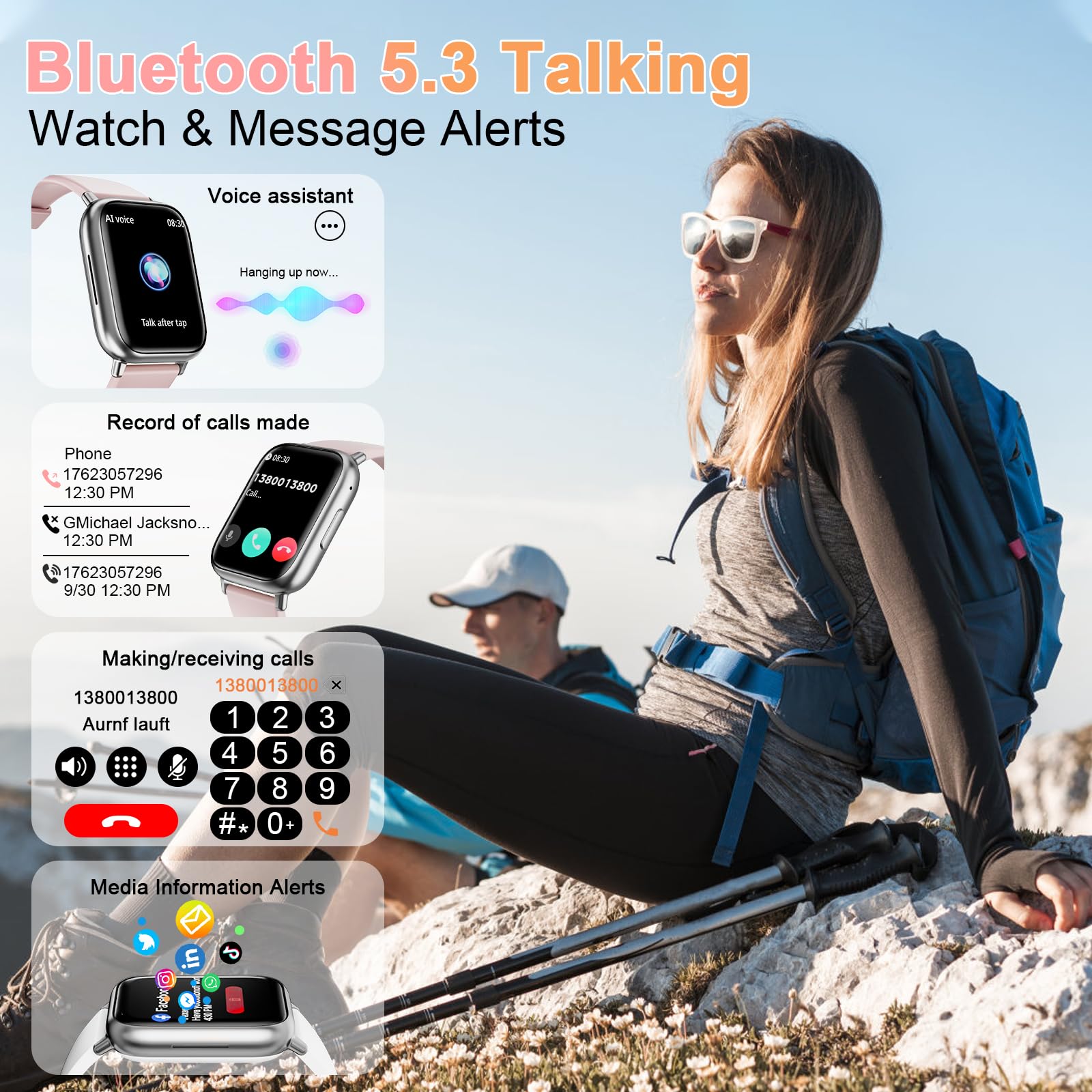 Women's Smartwatch with Call, Heart Rate & 113 Sports Modes - for Fitness & Daily Use