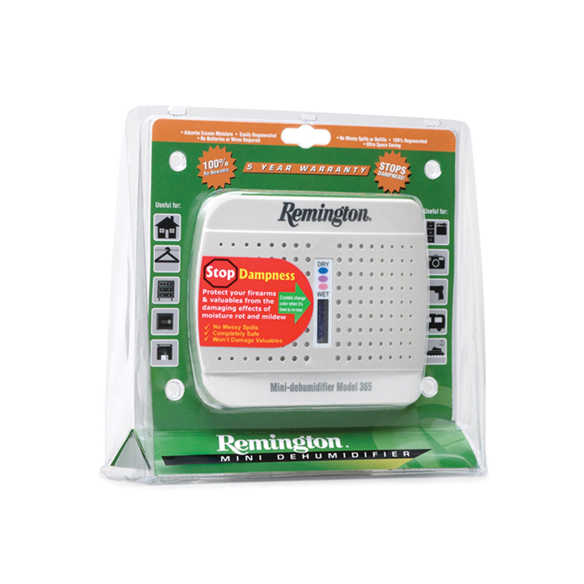 Remington 19950 365 Dehumidifier - Powerful Moisture Absorber for Home, Basement & Closet - Compact & Energy Efficient Air Dryer for All Seasons - Prevent Mold & Musty Odors