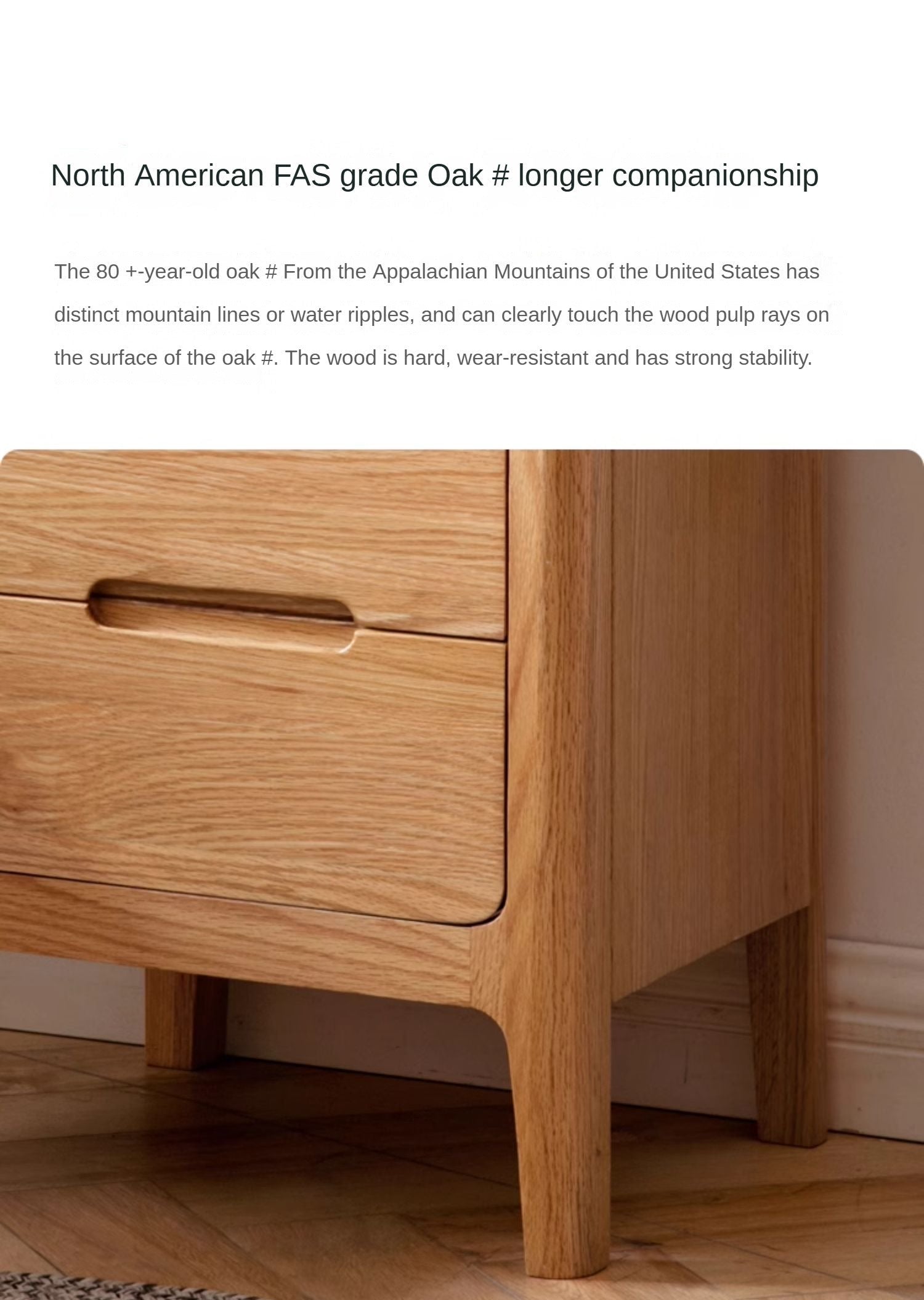 Solid Oak Wood Nightstand - Sturdy Bedside Table with Drawer for Bedroom, Living Room, or Guest Room - Perfect for Storage and Decor
