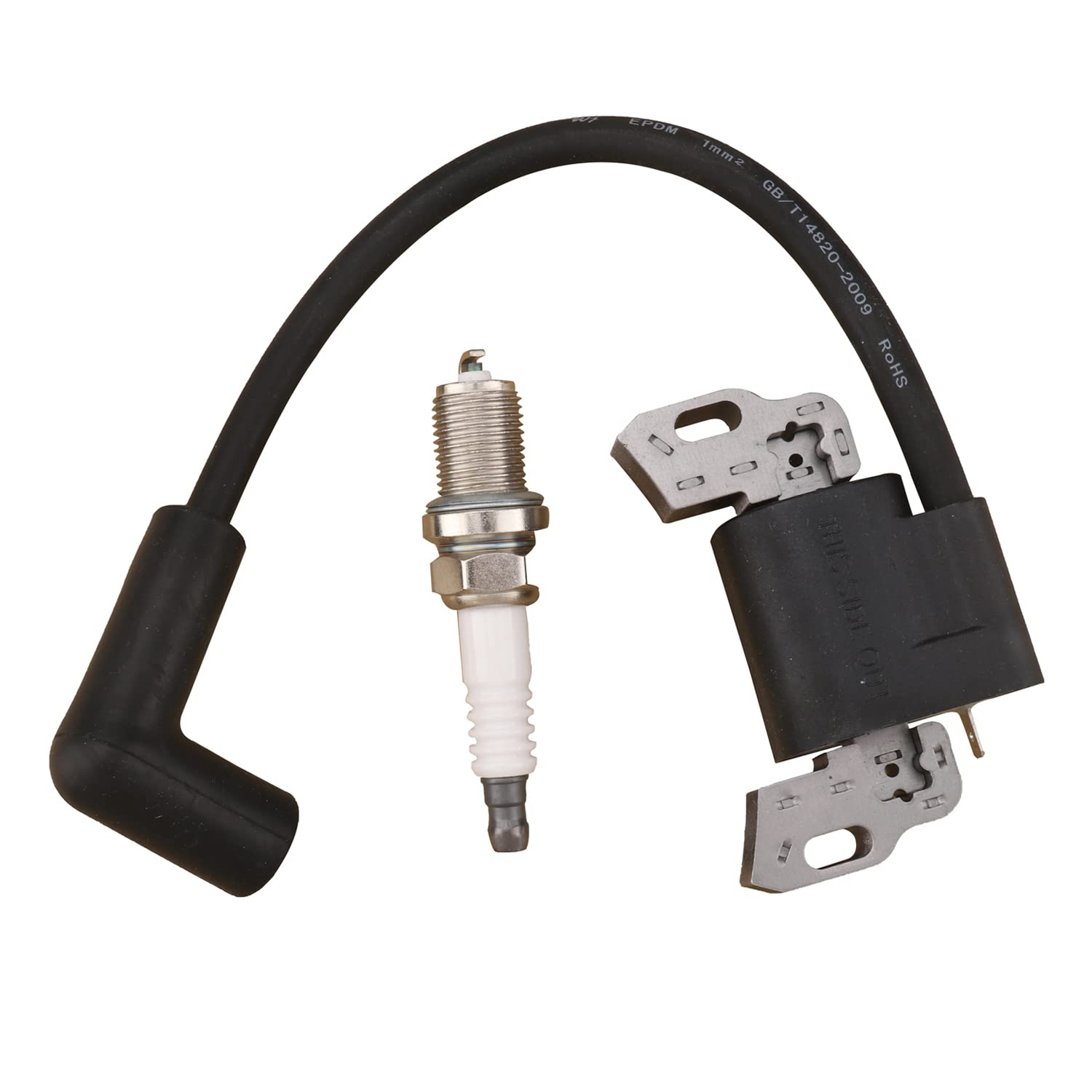 High-Performance Ignition Coil Module with Spark Plug for 08P502 09P602 09P702 Armature Magneto - Compatible with Lawn Mower Engines 593872 799582 - Perfect for Small Engine Repair & Maintenance