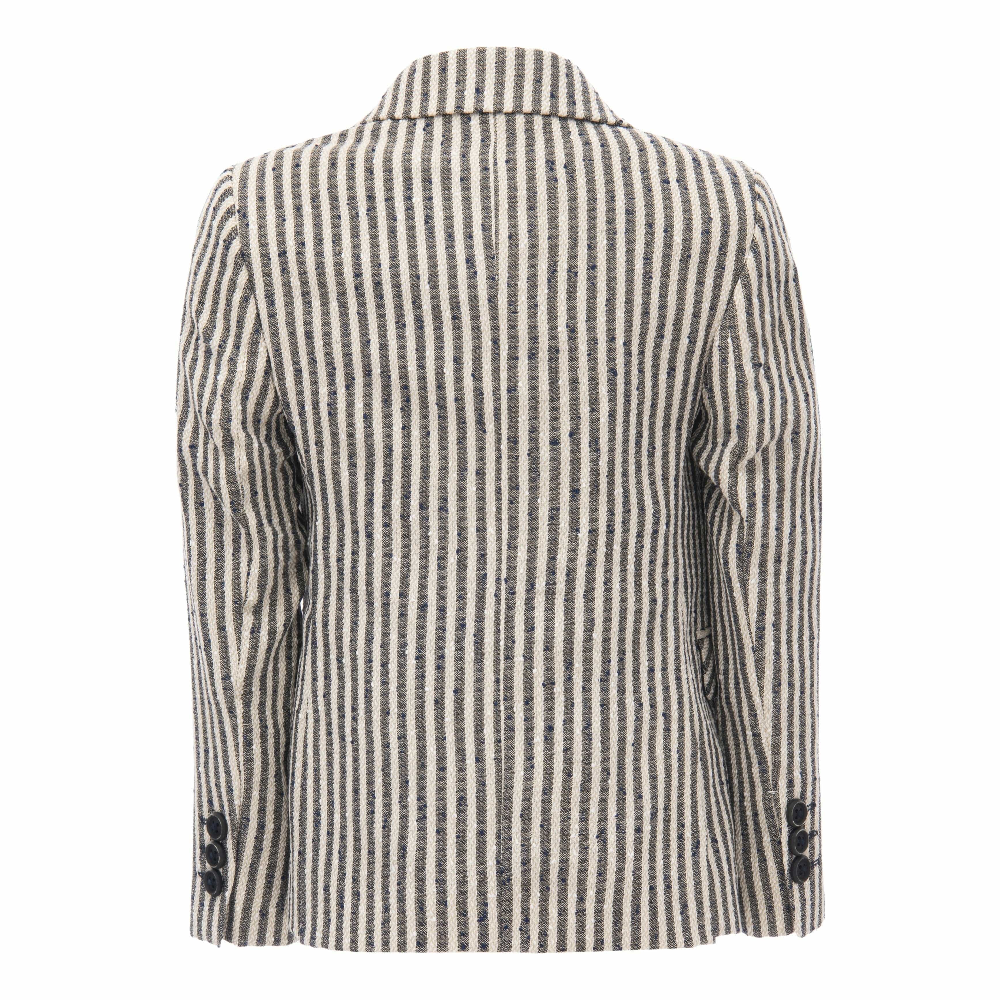 Stylish Beige Double Striped Blazer for Women - Office Wear & Business Casual Outfits | Perfect for Work, Meetings & Professional Events