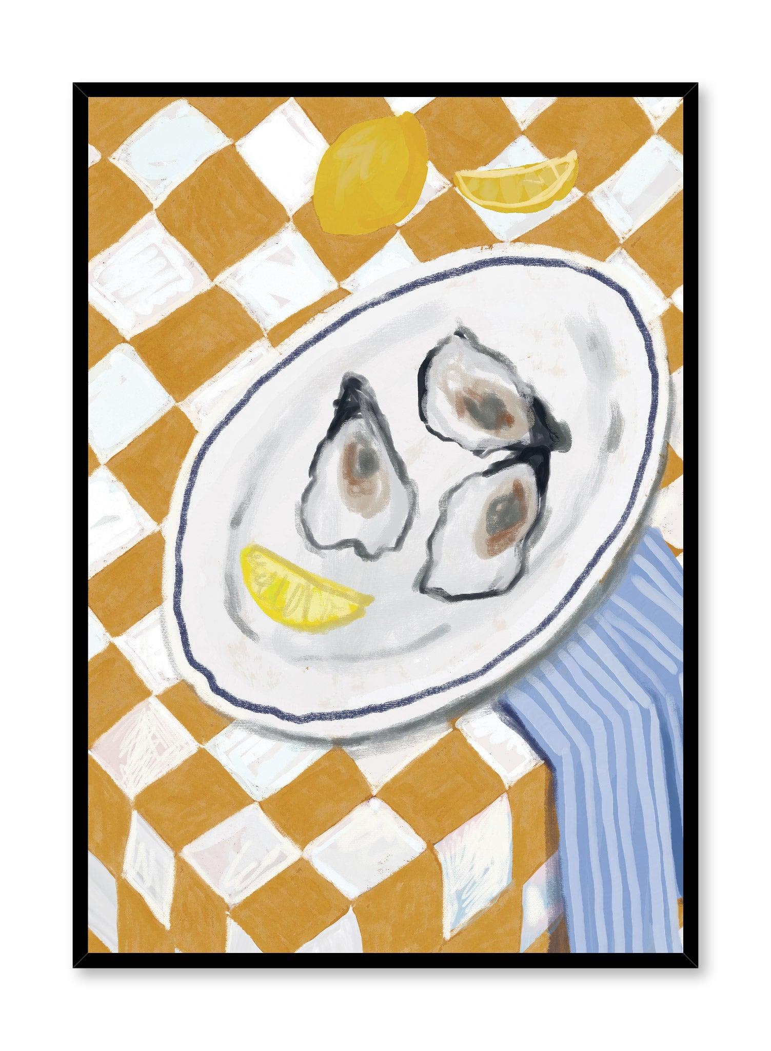 Oyster Date Poster - Vintage Style Wall Art for Home & Office Decor - Perfect for Dining Rooms, Living Rooms & Bedrooms