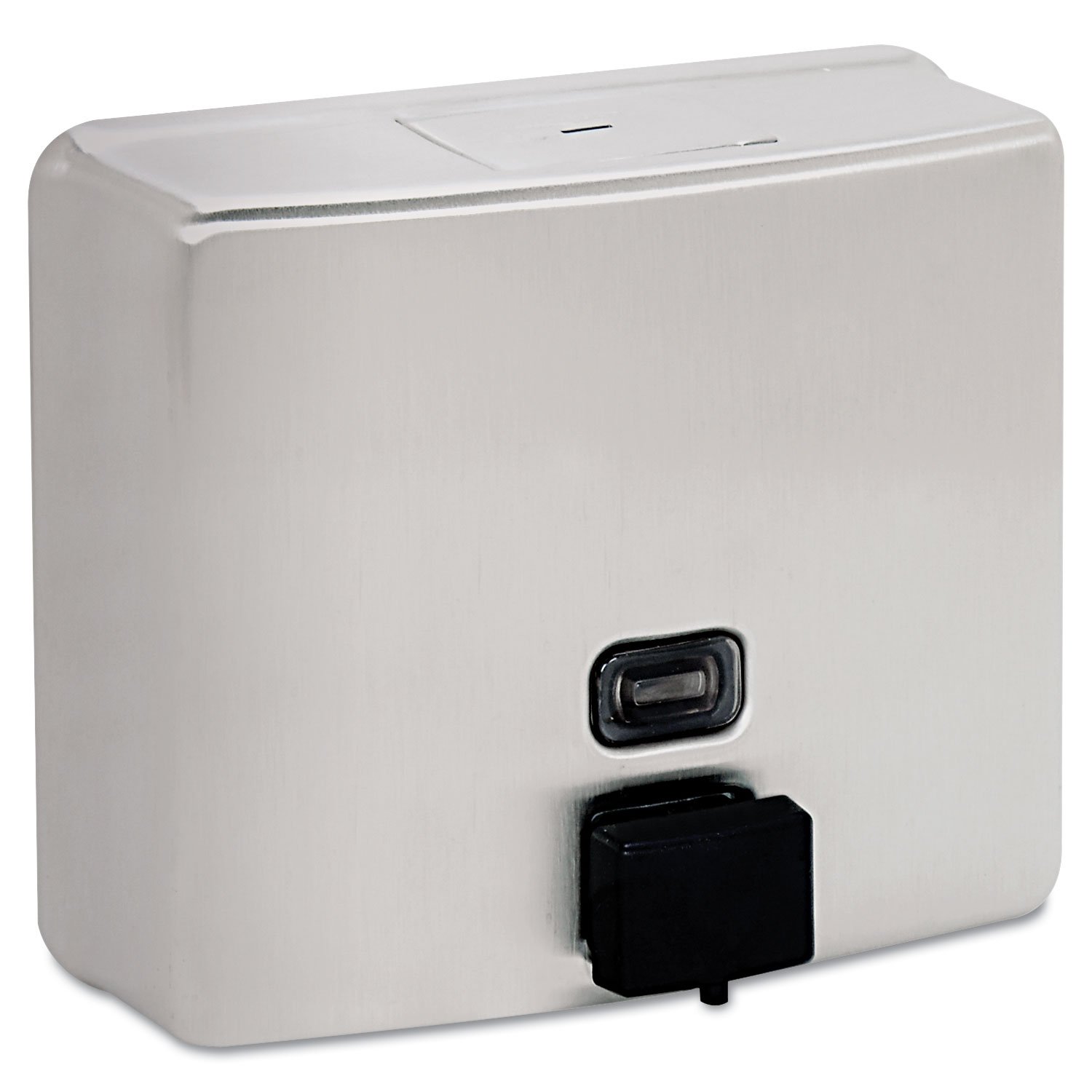 Bobrick B-4112 Wall-Mounted Liquid Soap Dispenser - 40oz Stainless Steel Commercial Soap Dispenser with Vandal-Resistant Design & Refill Indicator - Top Fill Soap Dispenser for Restrooms, Hospitals, Schools & Office Buildings