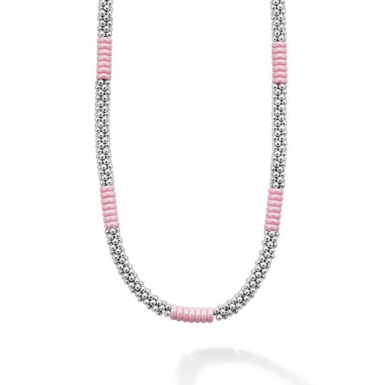 Silver Beaded Ceramic Necklace for Women | 5mm Round Beads | Elegant Layering Jewelry for Everyday Wear & Special Occasions