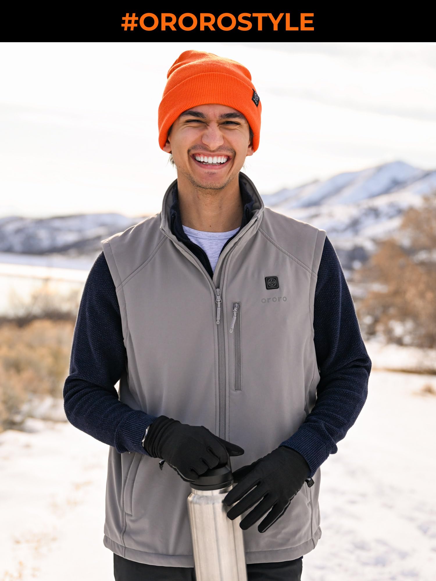ORORO Men's Heated Softshell Vest with Rechargeable Battery - Winter Warm Heated Jacket for Golf, Hunting & Outdoor Activities (Charger Not Included)