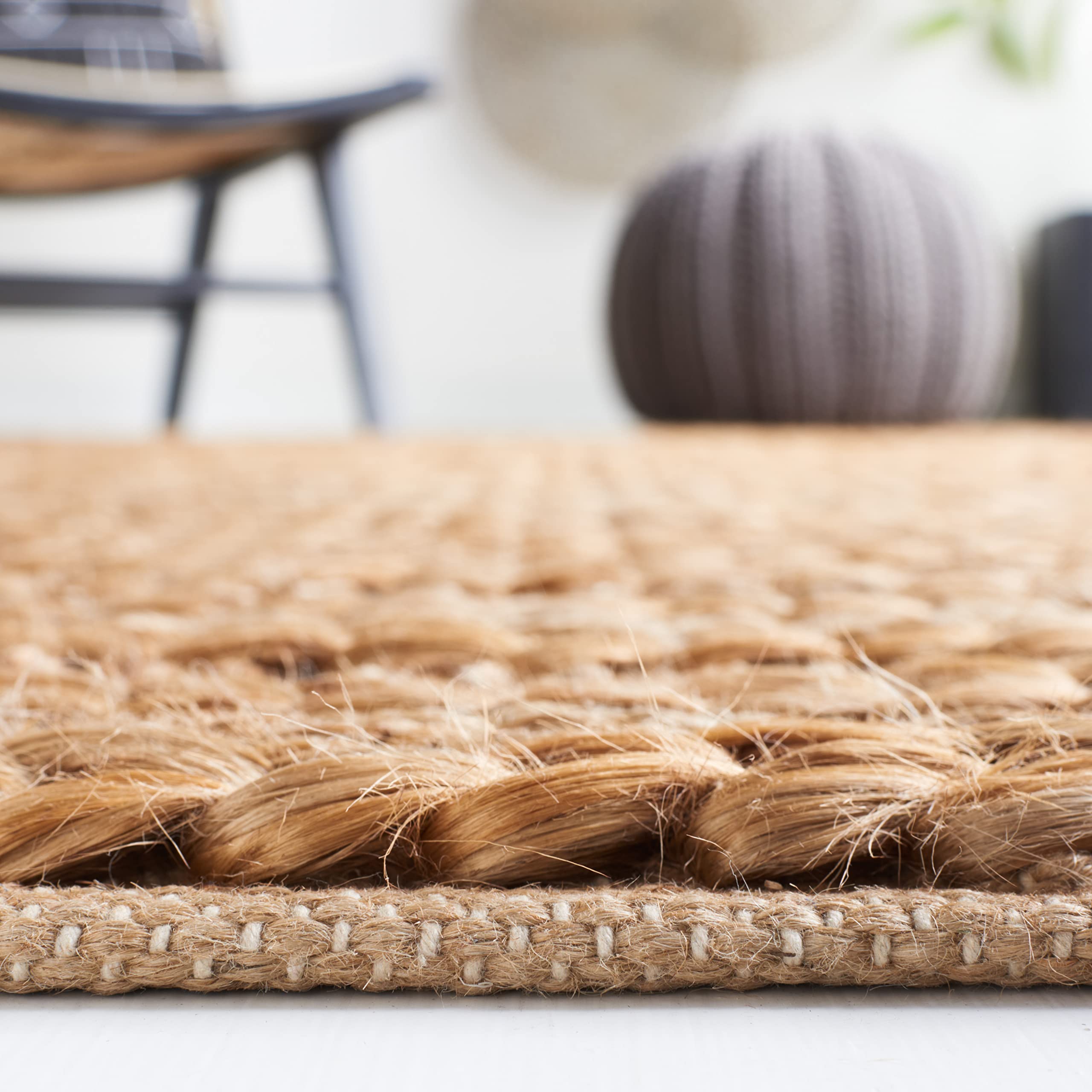 SAFAVIEH Handmade Natural Jute Area Rug 8' x 10' - Farmhouse Style, Durable & Eco-Friendly Floor Covering for High Traffic Areas - Perfect for Living Room, Bedroom, Dining Room & Home Office Decor (NF653A)