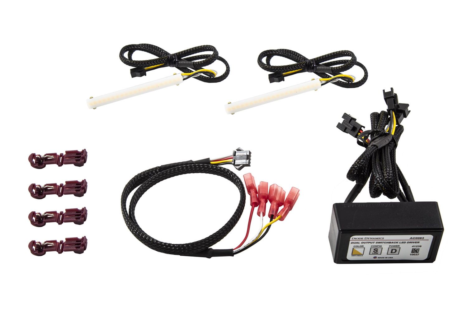 High Brightness LED Switchback Strip Light - Dual Color White/Amber for Car Headlights & Motorcycle Accent Lighting