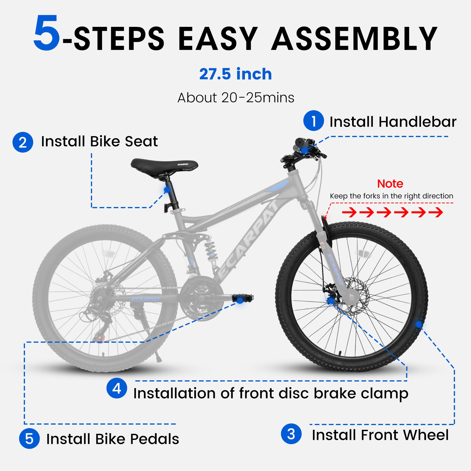 **24/26/27.5 Inch Dual Suspension Mountain Bike - 21-Speed Aluminum/Steel Frame for Men & Women - Perfect for Commuting, School, Work & Outdoor Adventures**