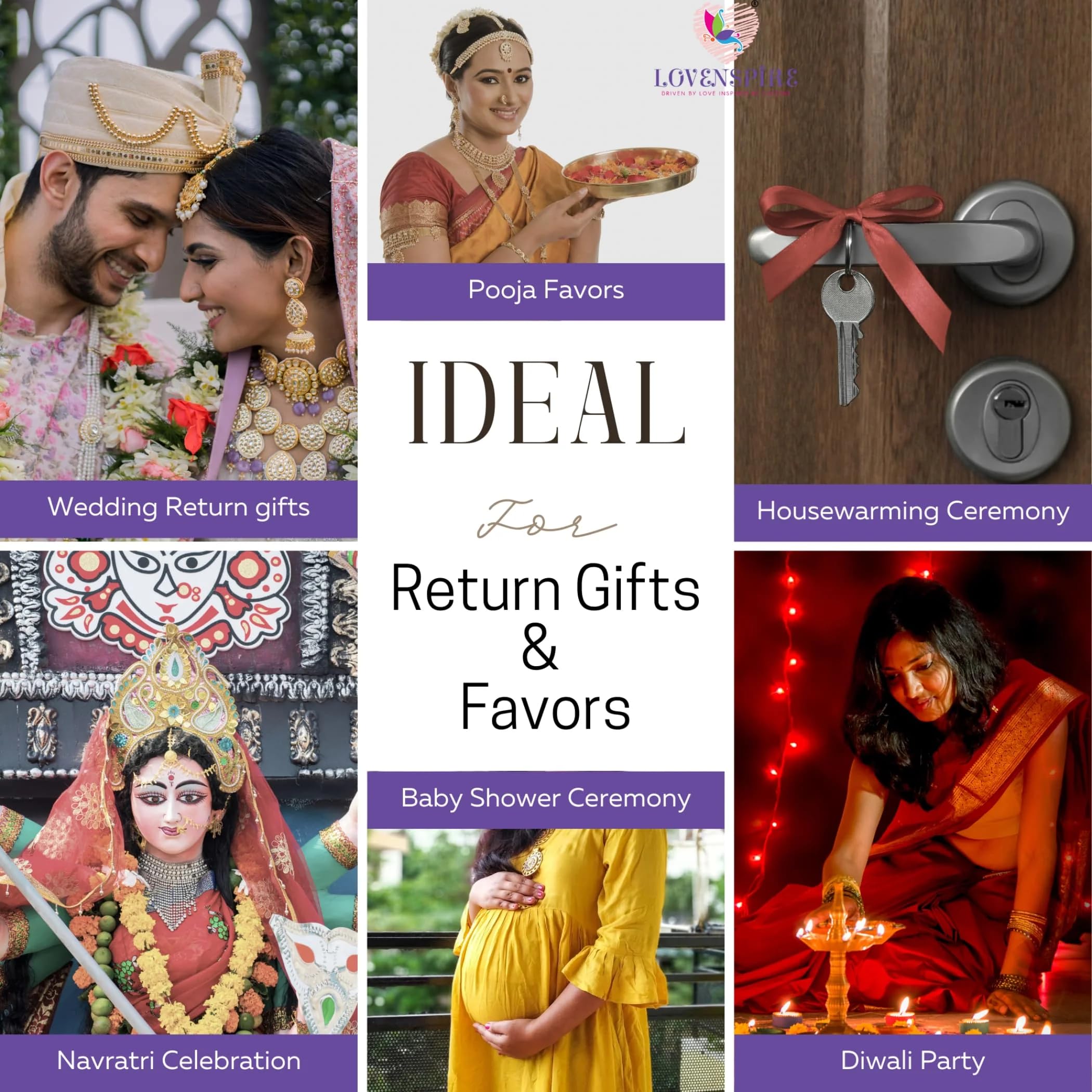LoveNspire 5-Pack Magnetic Money Envelopes for Wedding & Diwali Gifts - Cash Holder for Celebrations