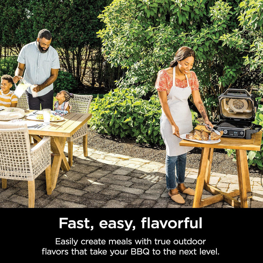 Ninja OG701 Woodfire Outdoor Grill - 7-in-1 Master Grill & BBQ Smoker with Home Essentials Warranty | Perfect for Backyard BBQs, Camping & Outdoor Cooking