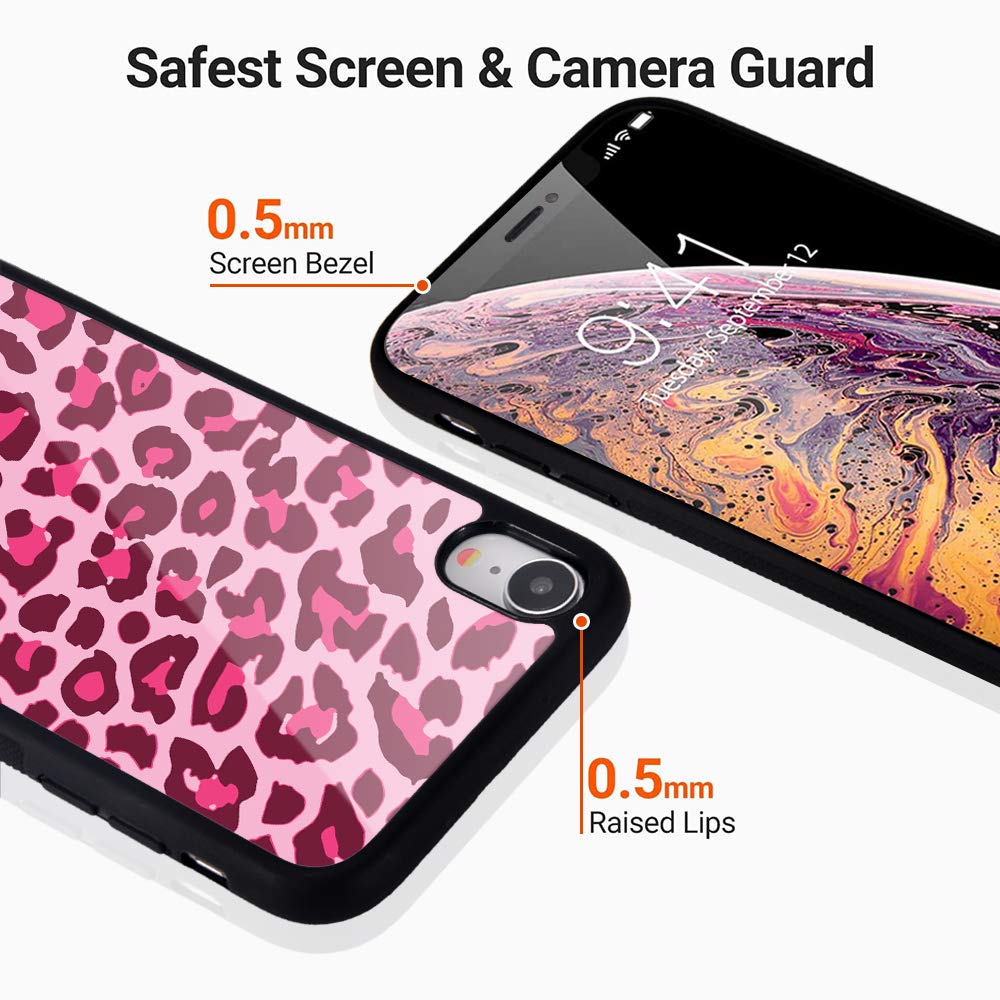 Cute Red Leopard Print Phone Case for iPhone 11 Pro - Luxury Pink Cheetah Animal Print Shockproof Cover, Soft TPU & Hard Back Protective Case for Women - Perfect for Everyday Use, Travel & Fashion Accessory