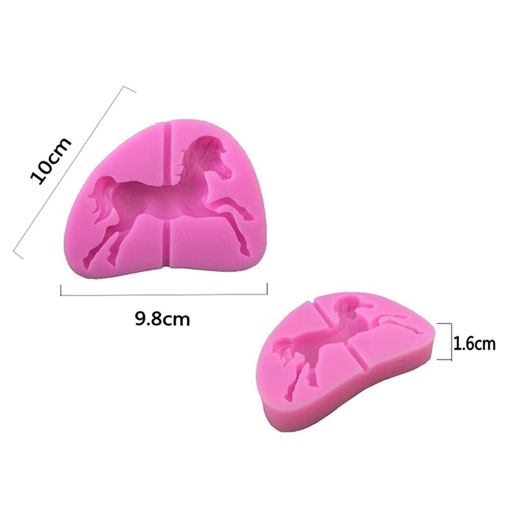 ATX Carousel Horse Silicone Mold for Cake Decorating - Fondant, Gum Paste & Sugar Craft Tool - Perfect for Birthday Cupcakes, Wedding Cakes & DIY Dessert Toppers - Baking & Candy Making Essential