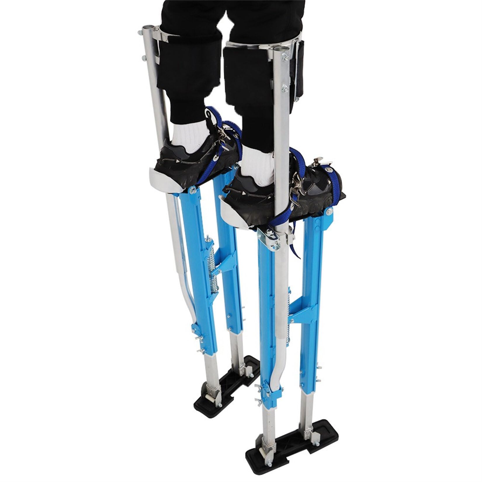 36-48 Inch Adjustable Aluminum Drywall Stilts - Blue Professional Painting & Cleaning Stilts for Construction, Ceiling Work & Home Renovation