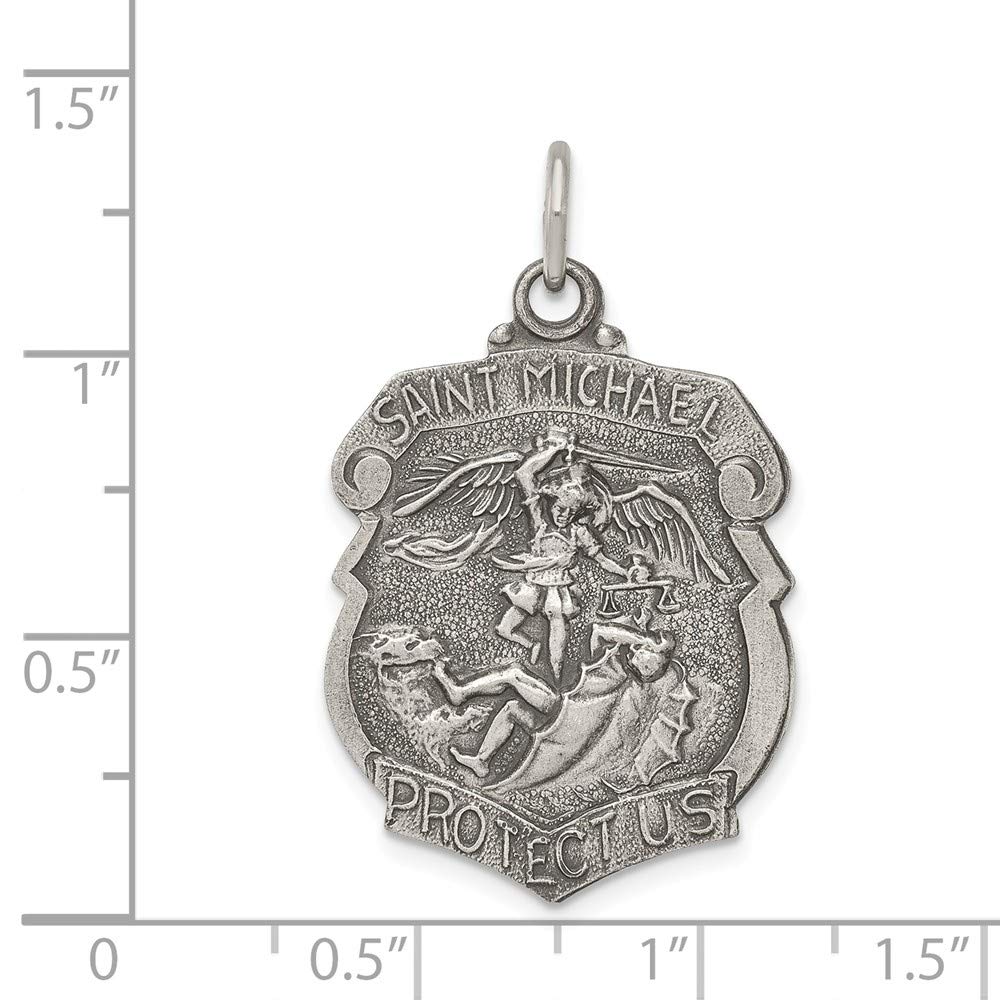 Jewels By Lux Sterling Silver St. Michael Medal - Religious Jewelry for Protection & Faith - Perfect for Gifts, Daily Wear & Spiritual Occasions