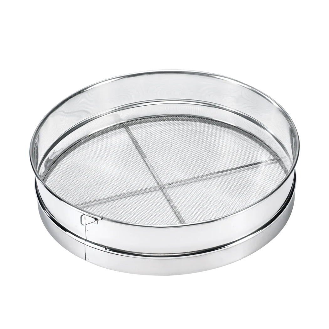 Browne 14-Inch Round Stainless Steel Sieve with #16 Mesh & Reinforced Wire Crossbar – 2.75-Inch Deep – Ideal for Baking, Gardening, and Industrial Sifting