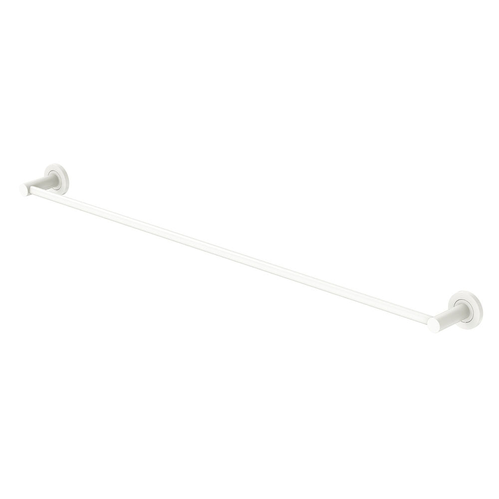 Fienza 82801MW Kaya 35.4-Inch Single Towel Rail in Matte White - Bathroom Towel Holder for Modern Homes & Spa-Like Showers