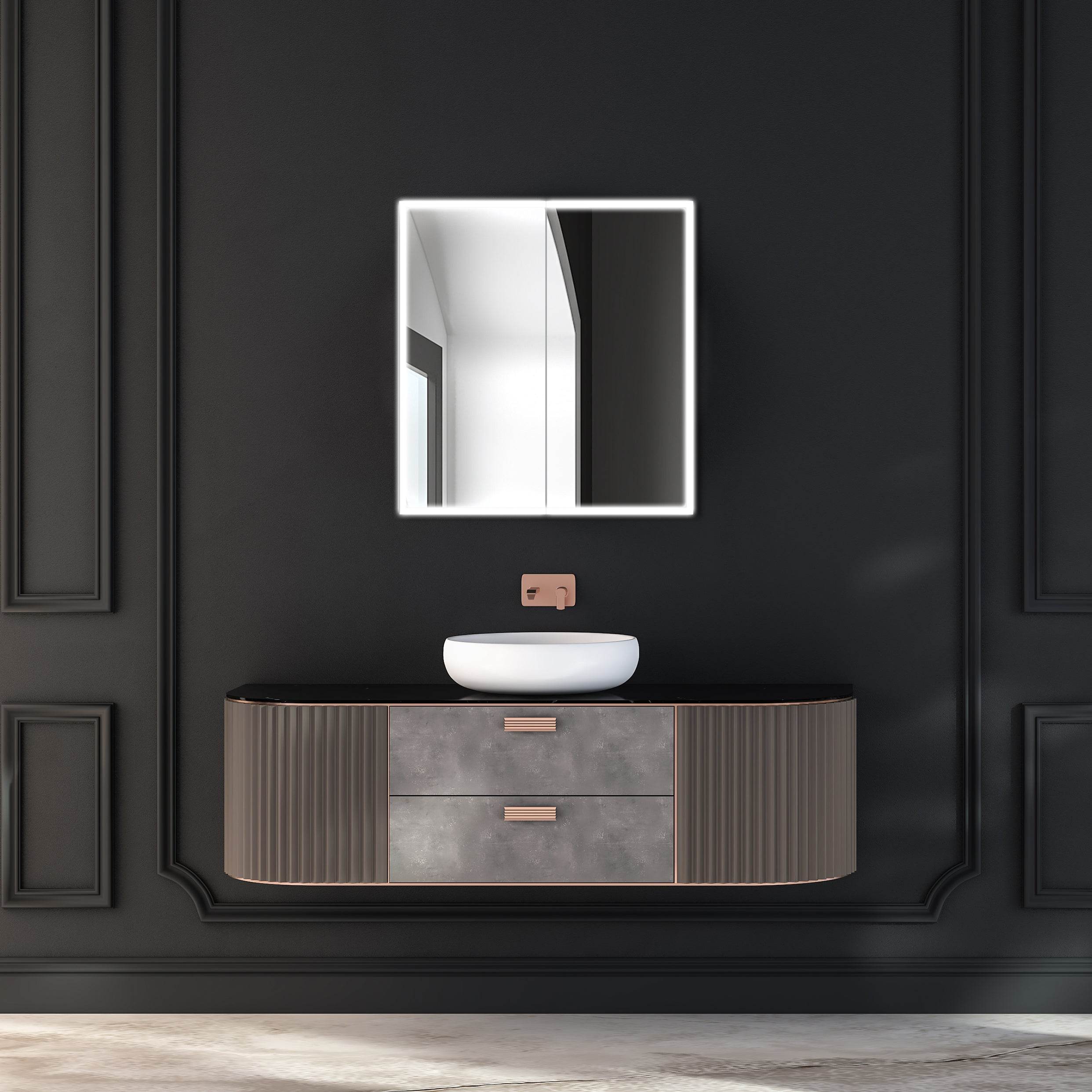 Dhalia LED Bathroom Medicine Cabinet with Defogger & 3X Magnifying Mirror - 5 Size Options for Vanity, Makeup, and Bathroom Storage