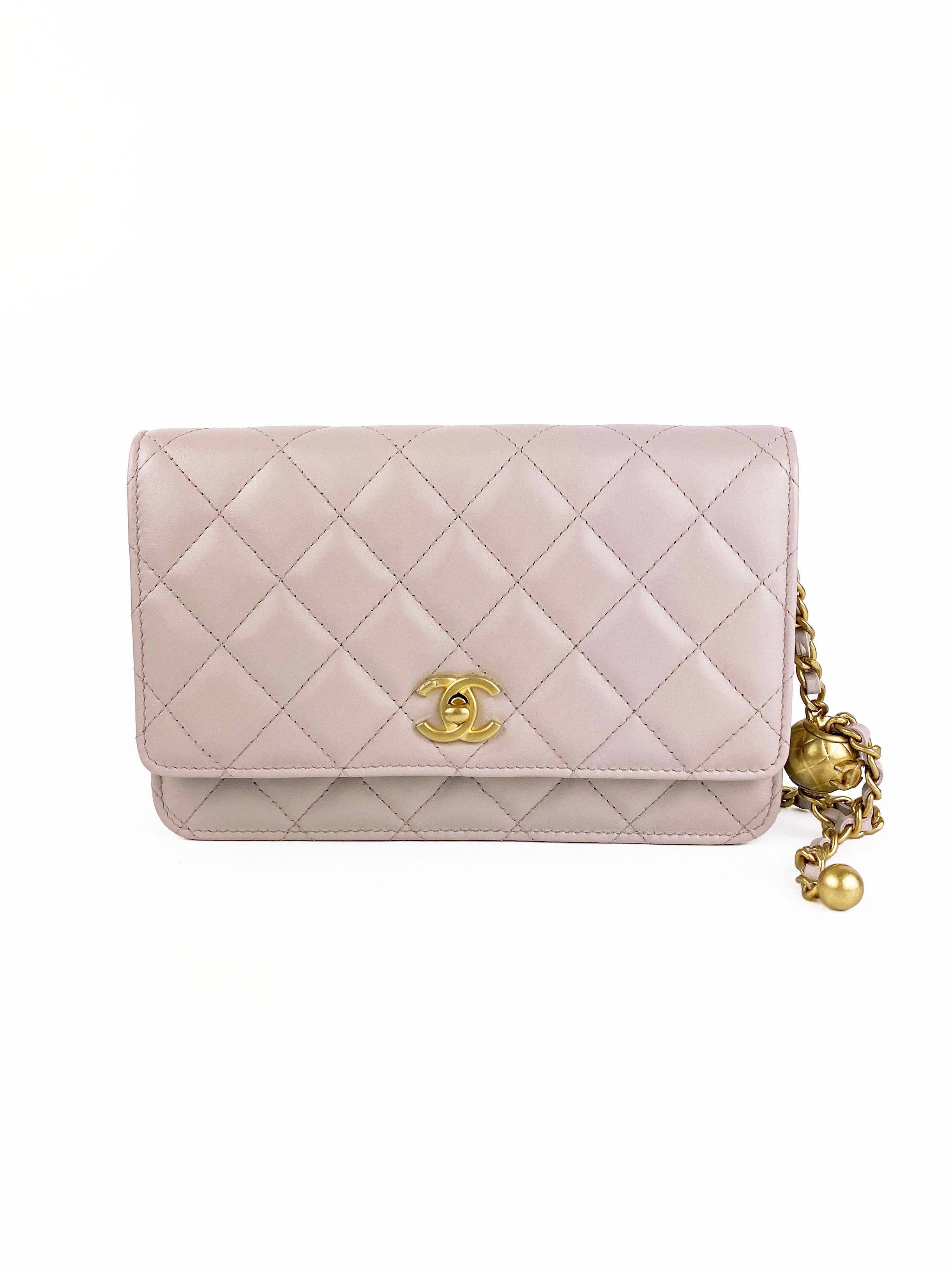 Chanel Lilac Quilted Flap Bag with Gold Ball Chain - Elegant Crossbody Purse for Women, Perfect for Date Night & Special Occasions